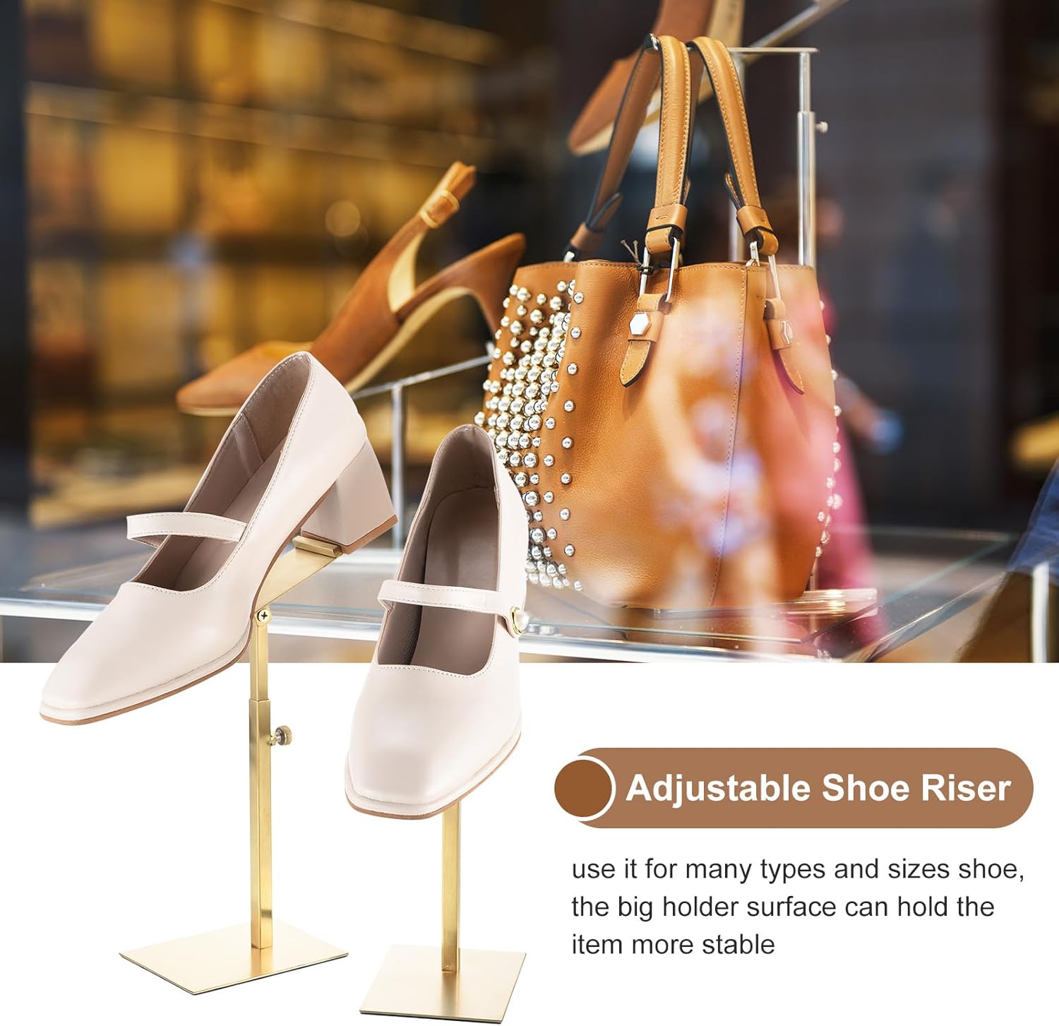 Uxcell Adjustable Shoe Display Stand 2 Pack Silver Metal