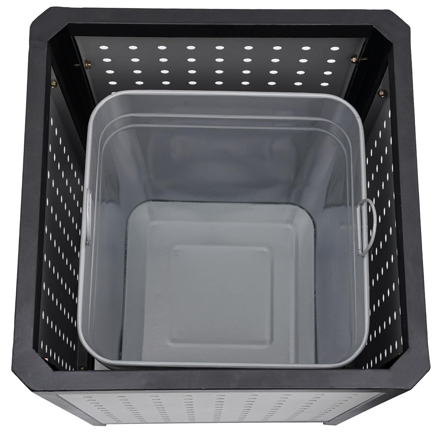 Commercial Waste Container Trash Can with Ashtray - 15 Gallon Stainless Steel