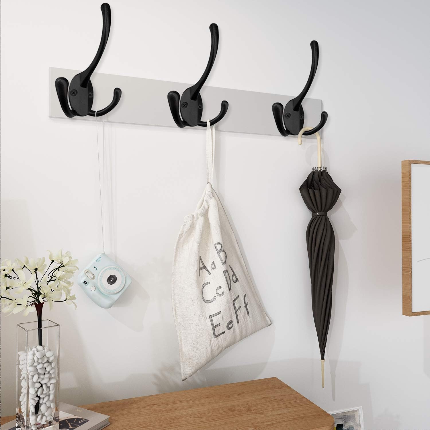 IBosins 6 Pack Heavy Duty Coat Hooks with 24 Screws