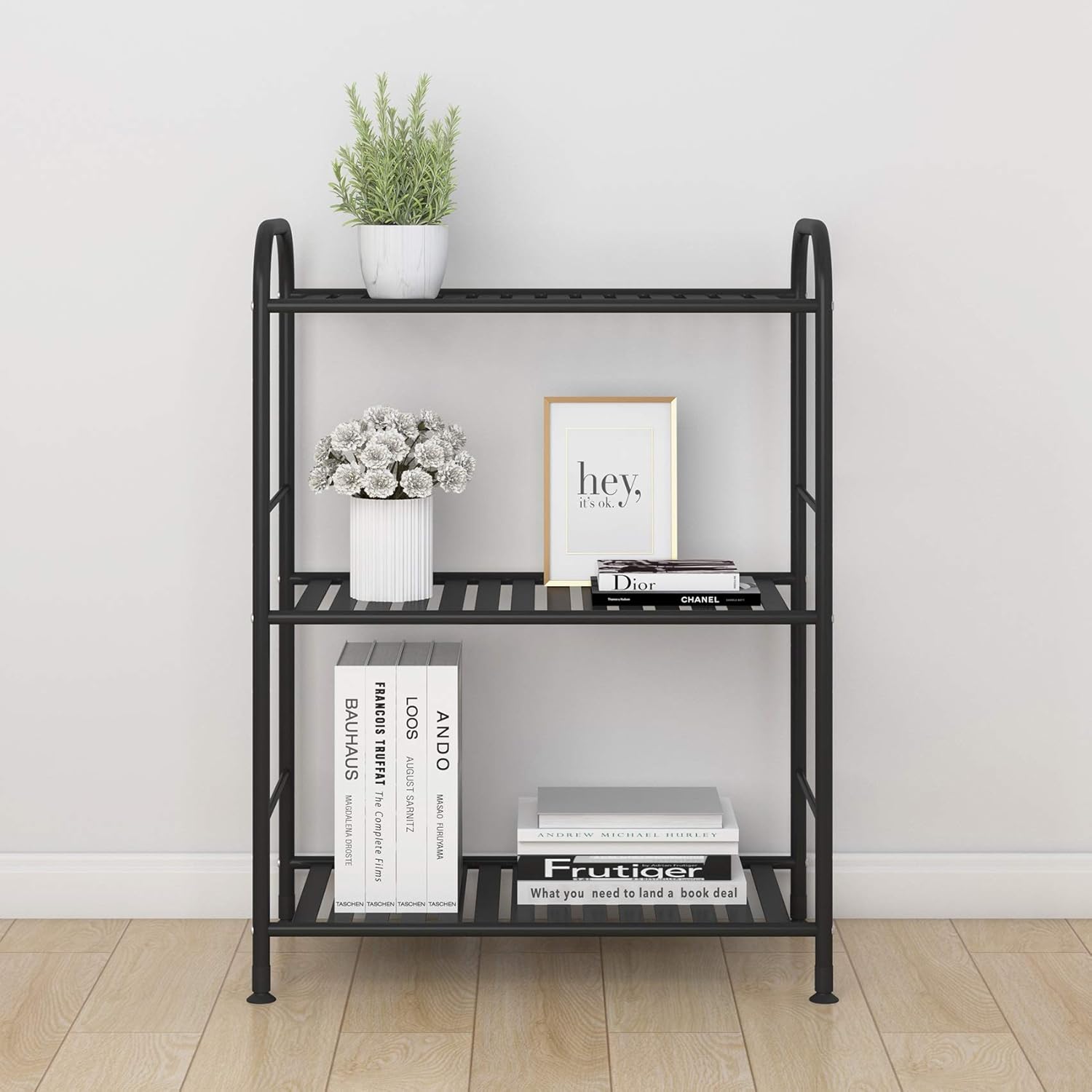 JSB 3-Tier Adjustable Metal Shelving Unit Black