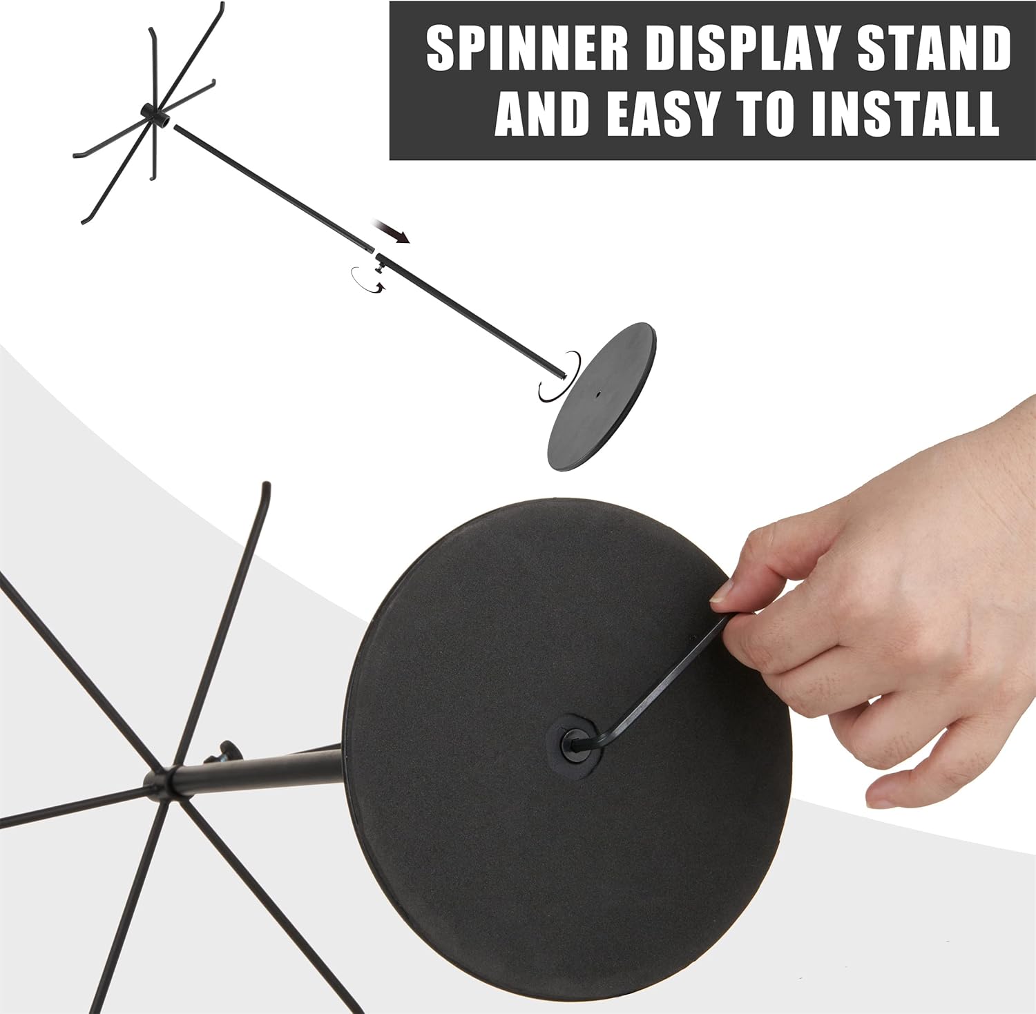 Rotating Keychain Display Stand with 6 Hooks