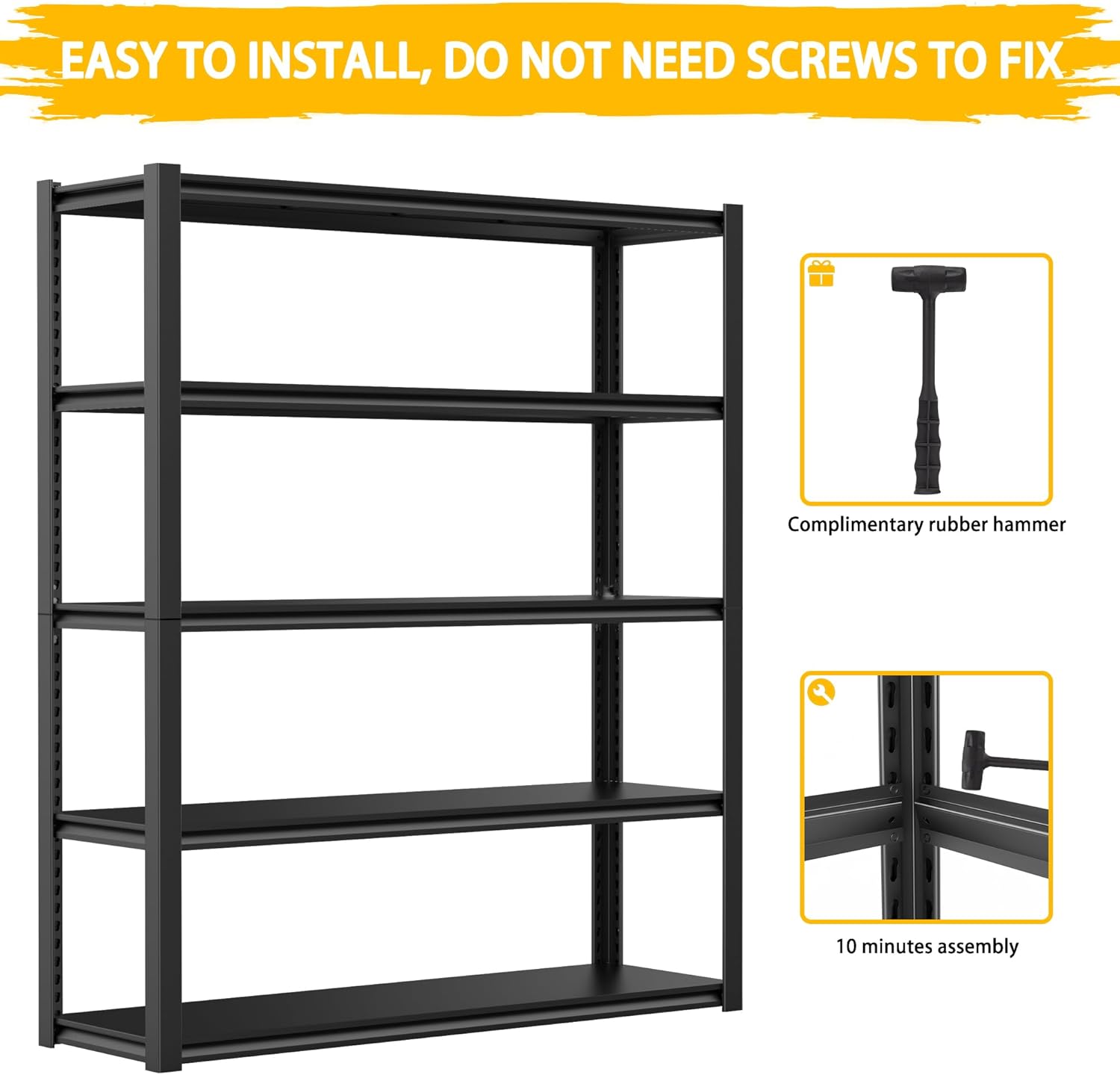 3020LBS Heavy Duty 5-Tier Metal Shelving Unit