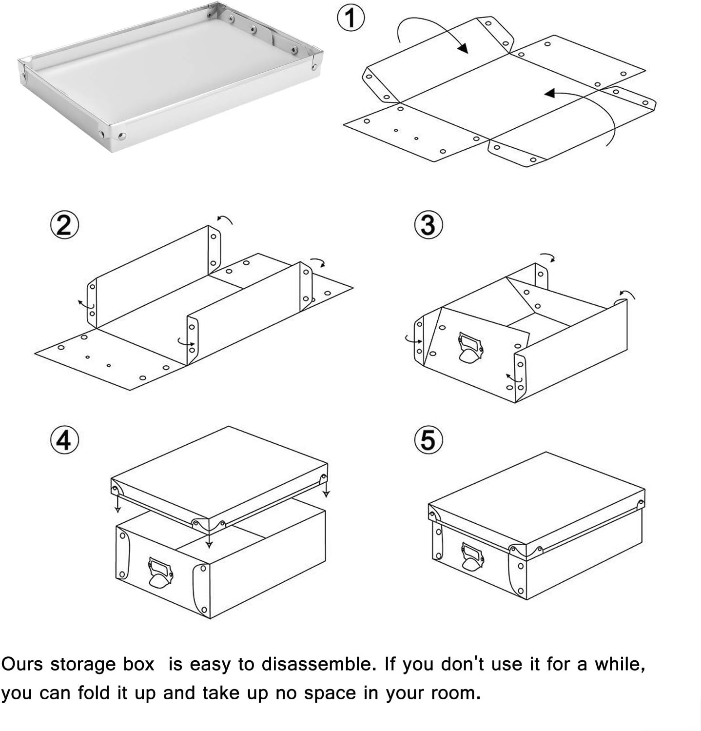 Seekind Decorative Storage Boxes with Lids Waterproof 3-Piece Set