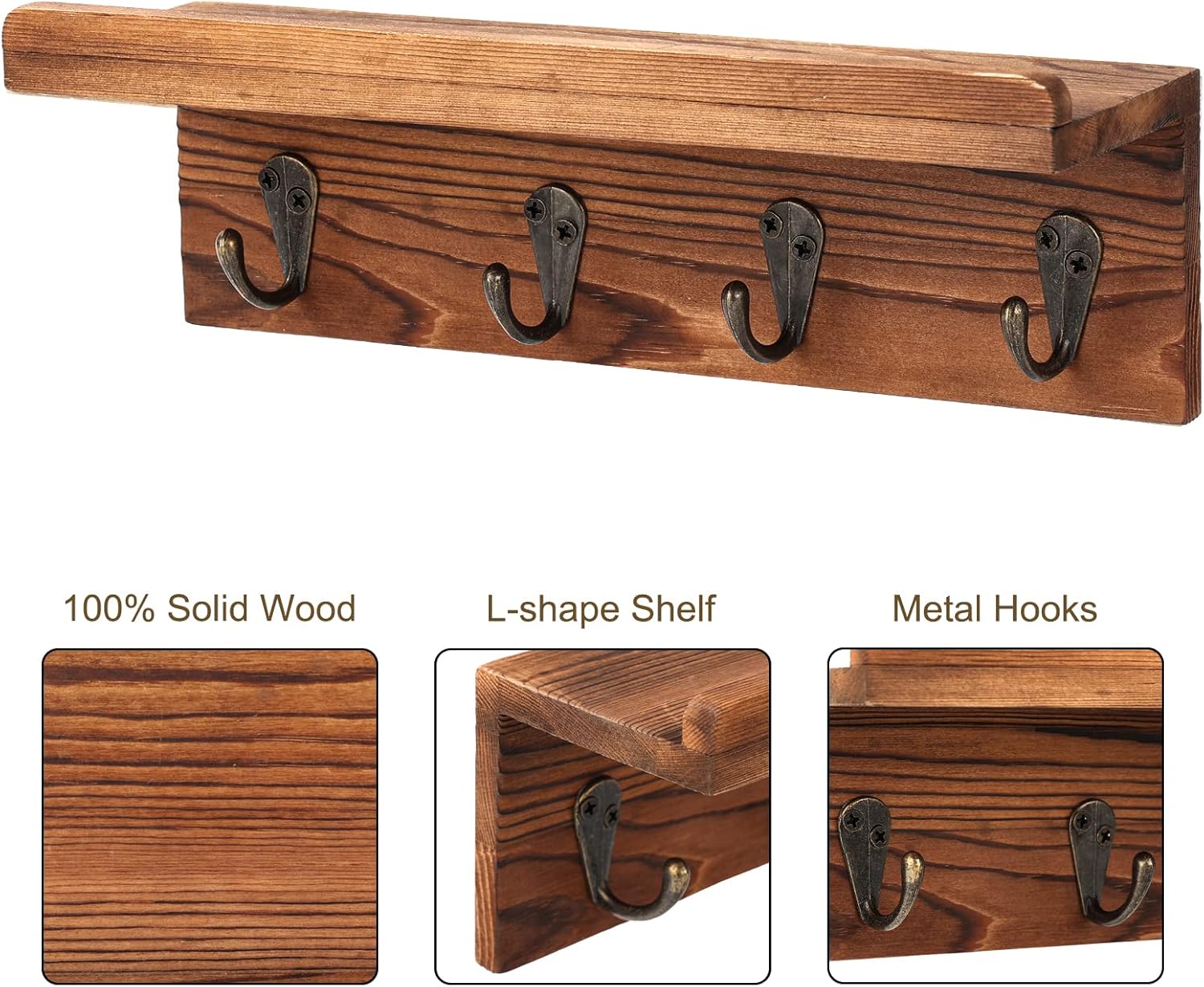 HRONRAD Rustic Key Holder for Wall
