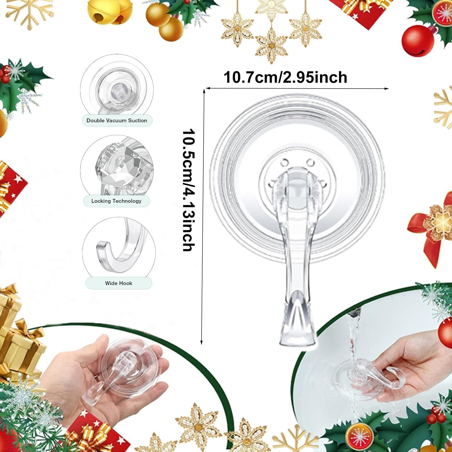 Big Size Suction Cup Hooks for Wreath Hanger
