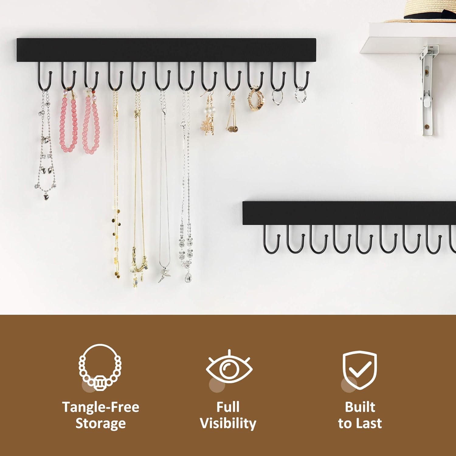 ZEDODIER 2 Pack Wall-Mount Jewelry Organizer Set