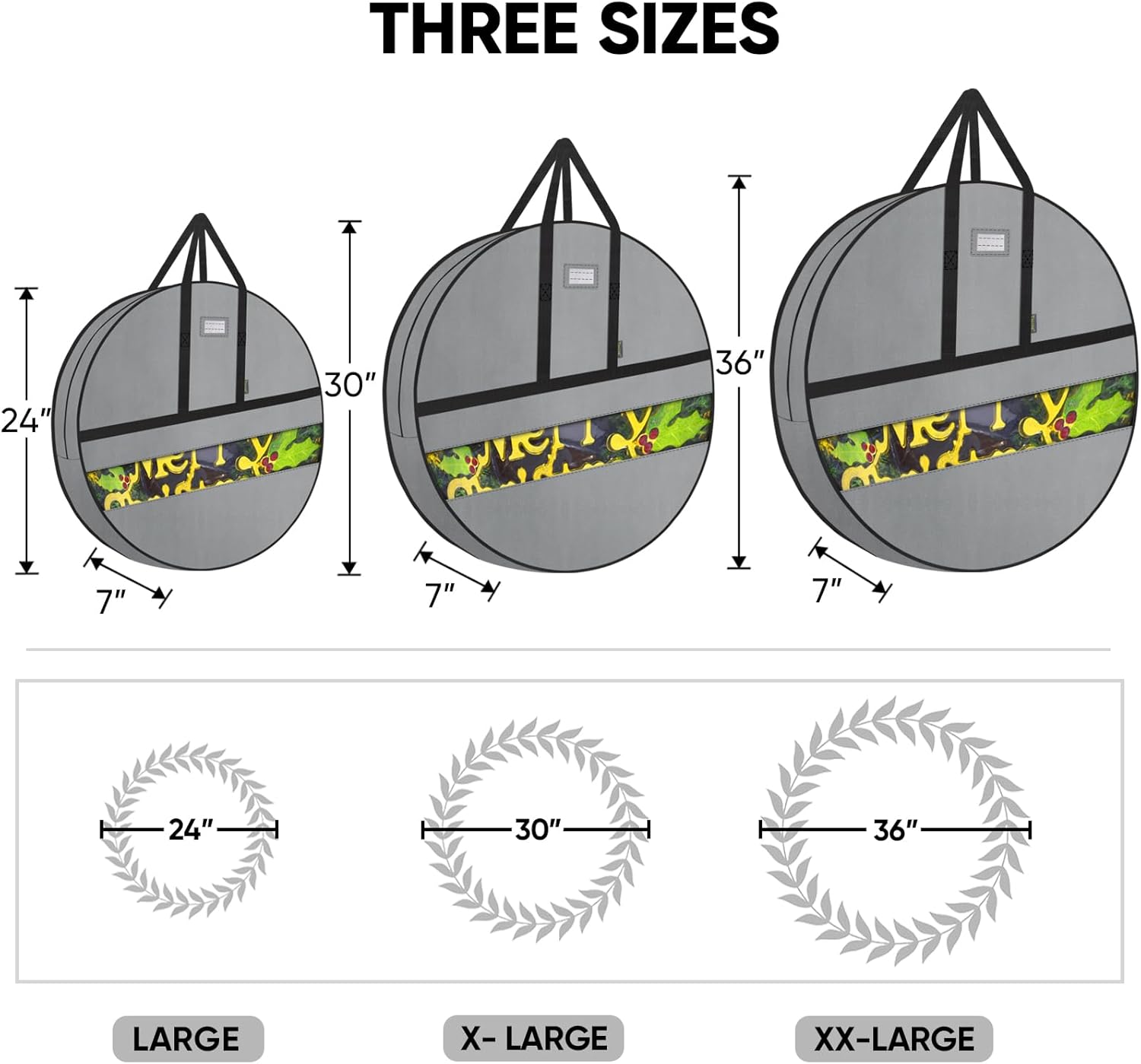BALEINE Premium Wreath Container with 75ft Storage Bag