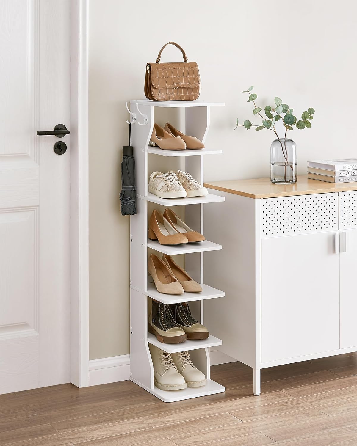 VASAGLE 7-Tier Vertical Shoe Rack White