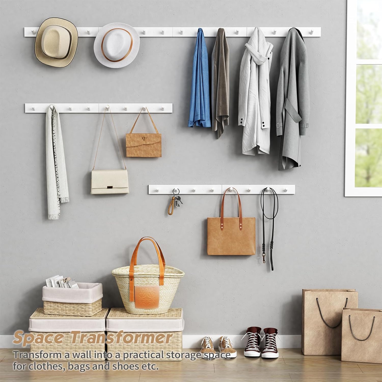 Forbena 4-Pack Heavy Duty Wall Mount Coat Hooks