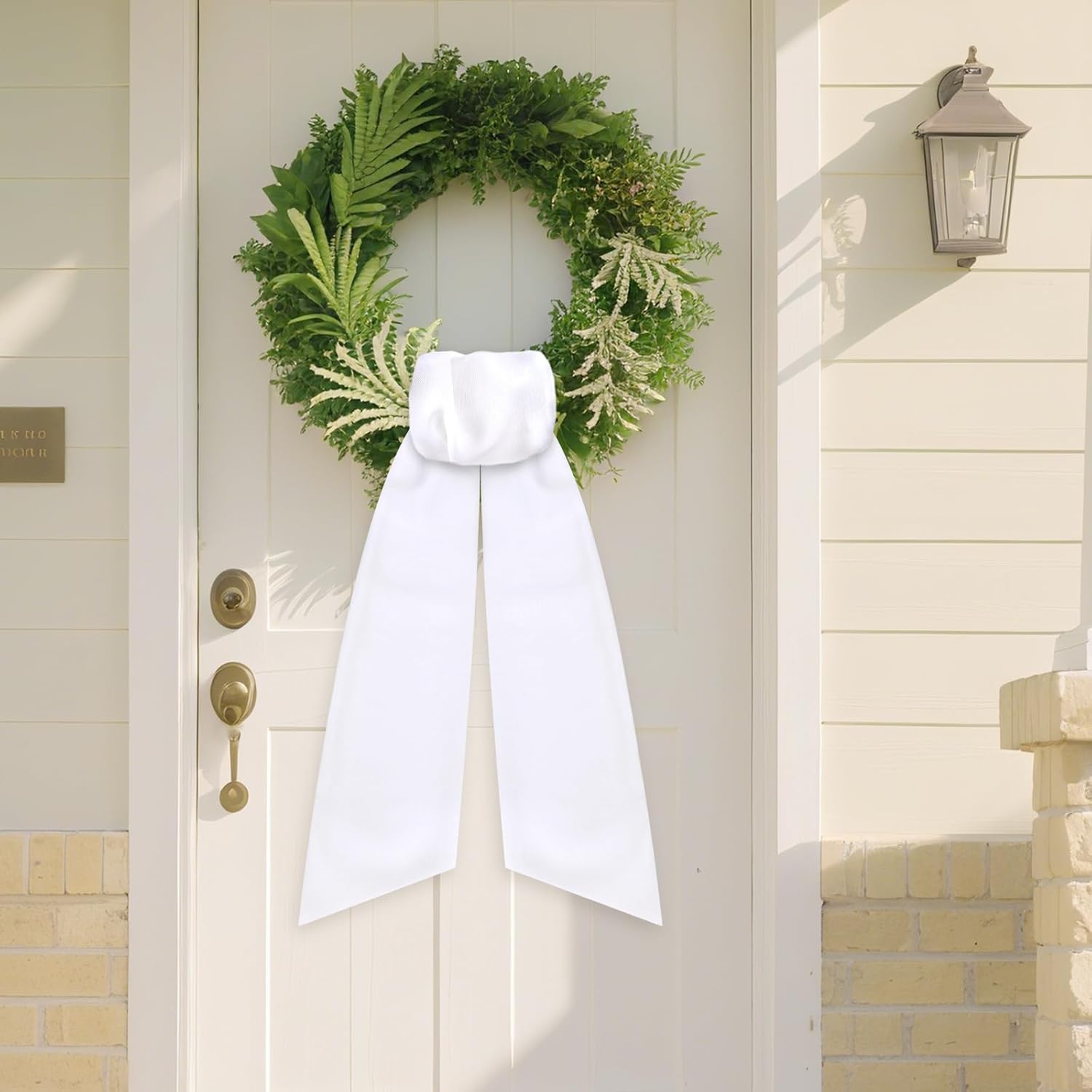 White Wreath Sash for Front Door - 2 Pack