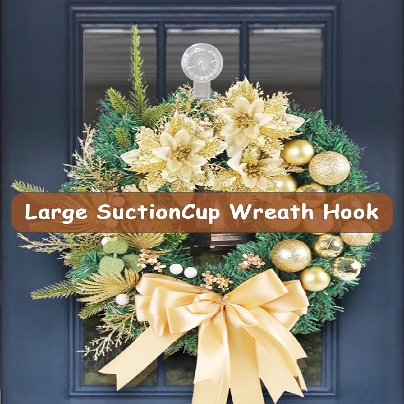 2 Pack Wreath Hanger Heavy Duty Suction Cup Hooks for Windows
