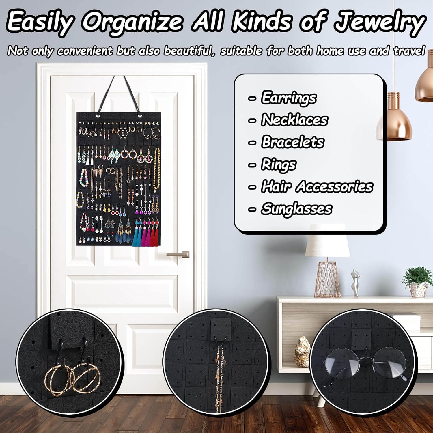 Caffox Wall Earring Holder with 20 Extra Hooks