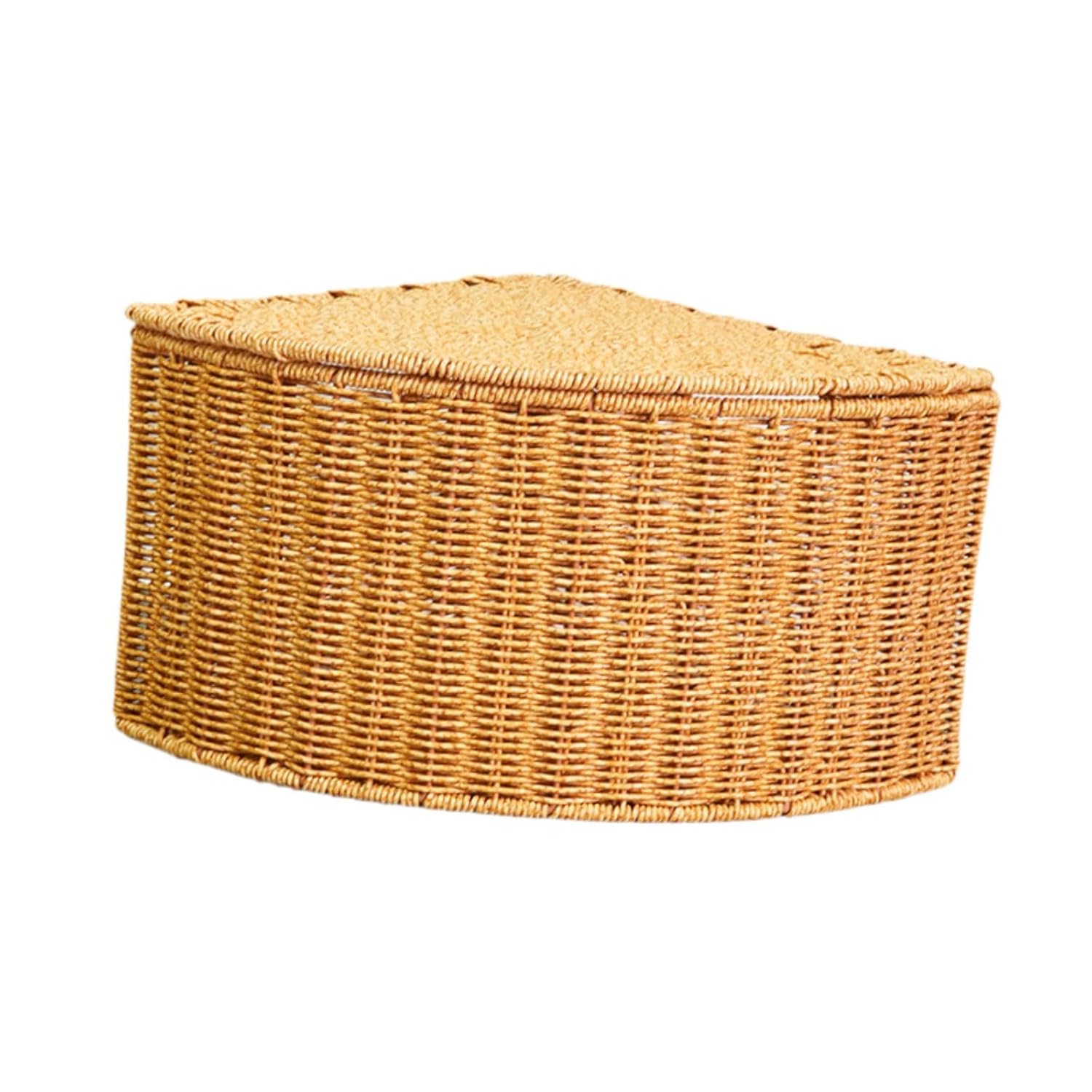 Corner Storage Box with Dustproof Lid Braided Basket
