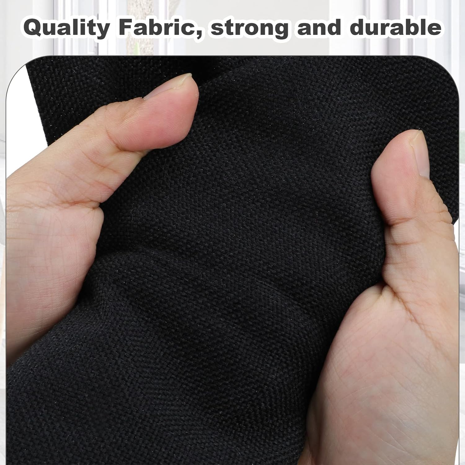 Graciadeco 17 Inch 36 Quart Collapsible Storage Bins with Lids 5 Pack Black Linen Fabric Closet Boxes