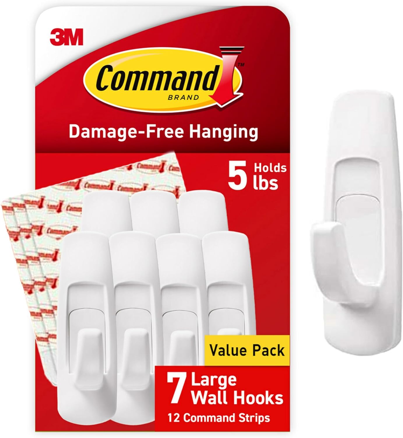 Command 5 lb Large Utility Hooks with 12 Strips