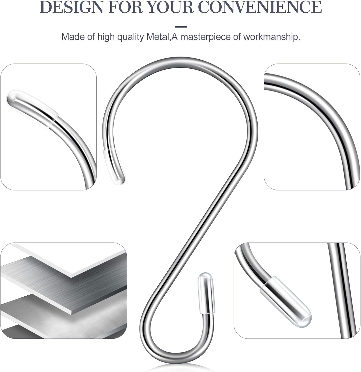 Hotop 36 Pcs S Shaped Hooks Stainless Steel