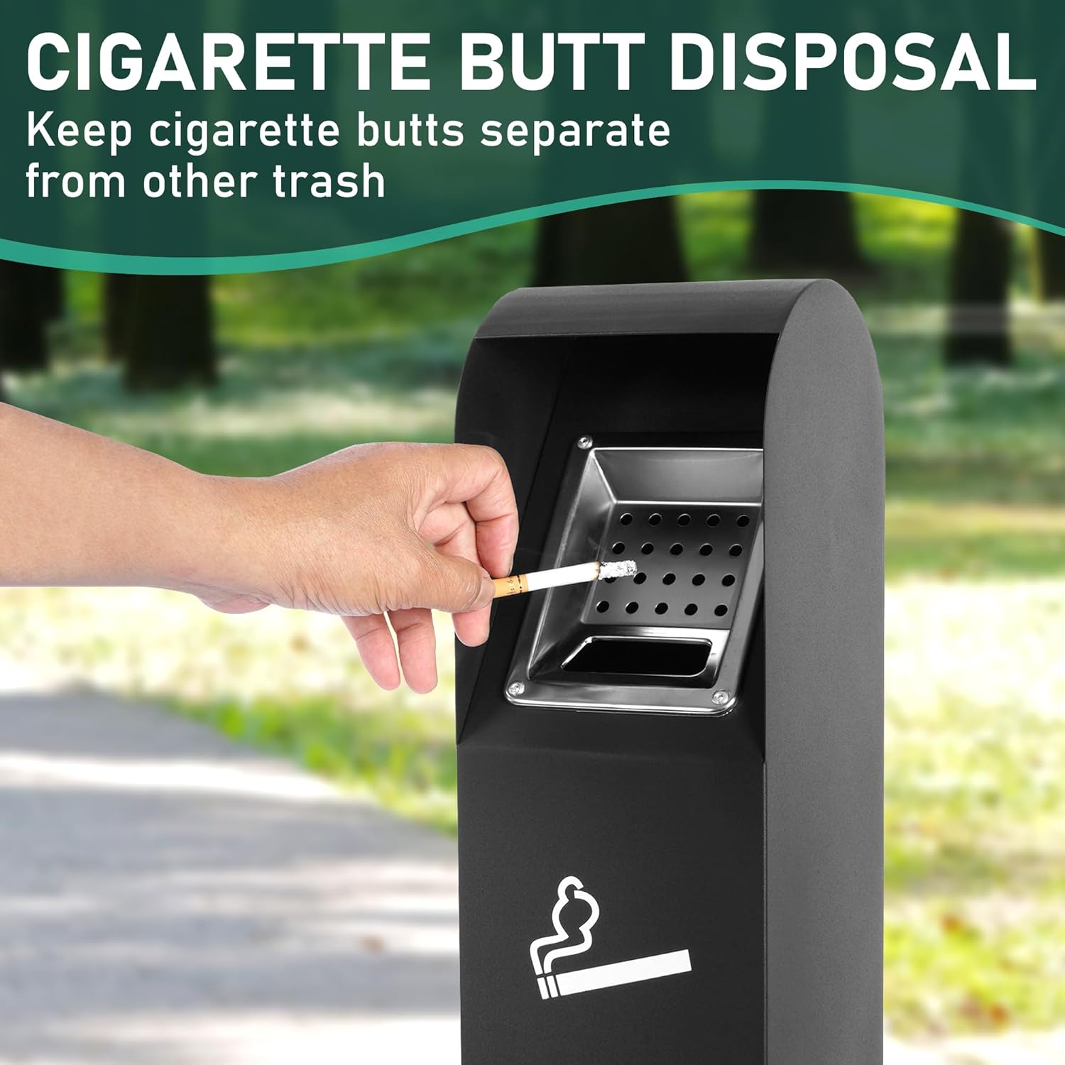 Sturdy Stainless Steel Outdoor Trash Can with Removable Inner Barrel