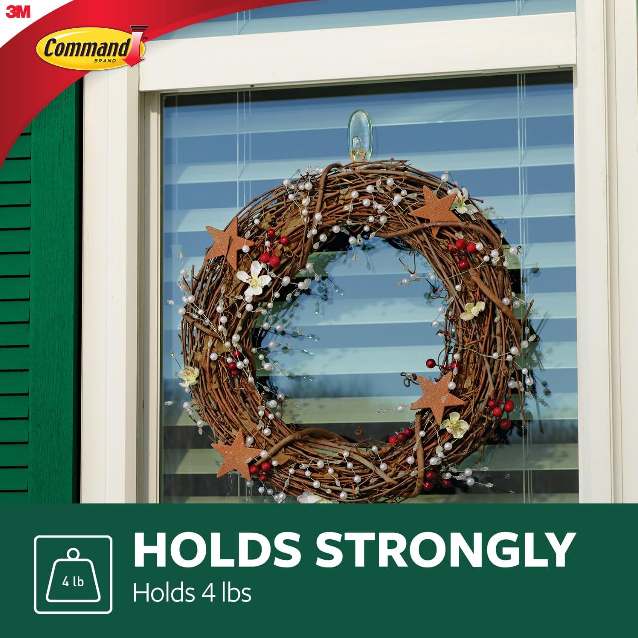 Command Outdoor Large Clear Wall Hooks 4 lb