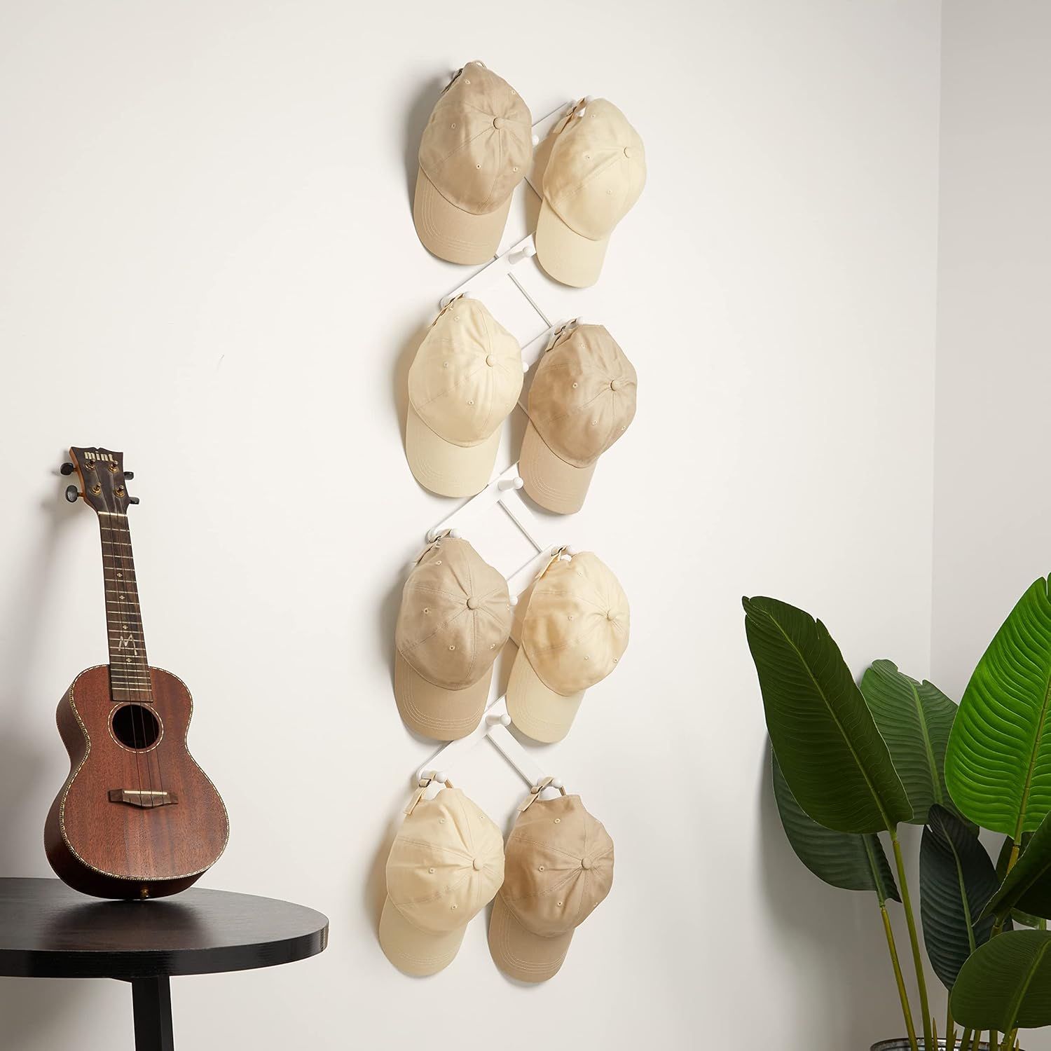 Wooden Wall Hanger Expandable Coat Rack with 14 Peg Hooks