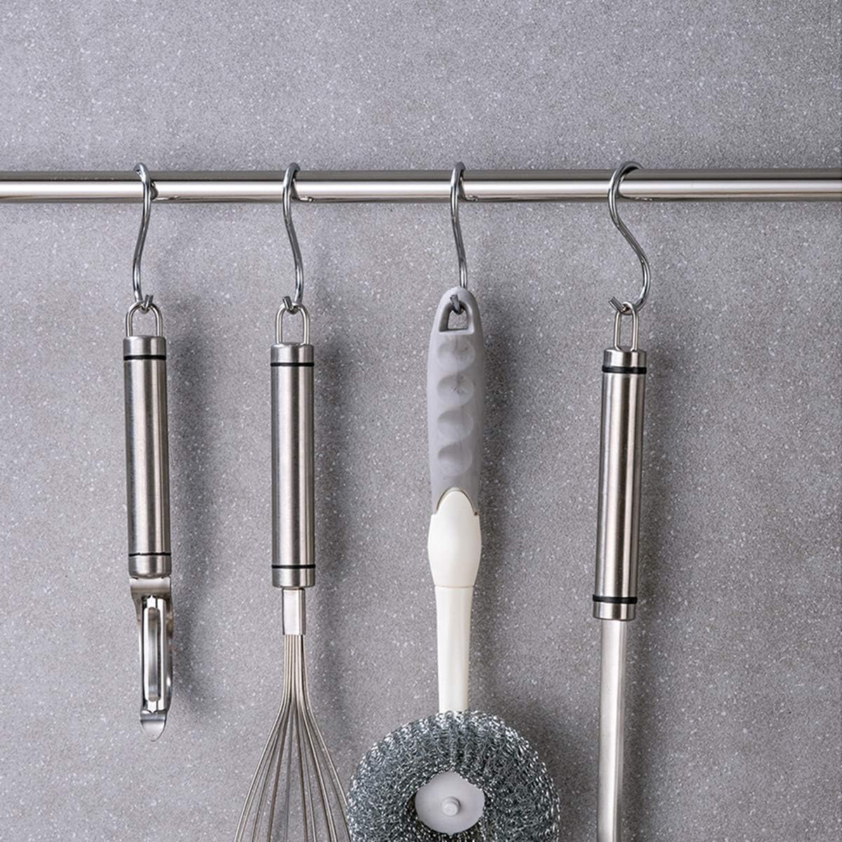 40 Pack S Hooks - Heavy Duty Stainless Steel Hooks for Kitchen Bathroom Closet Workshop Use