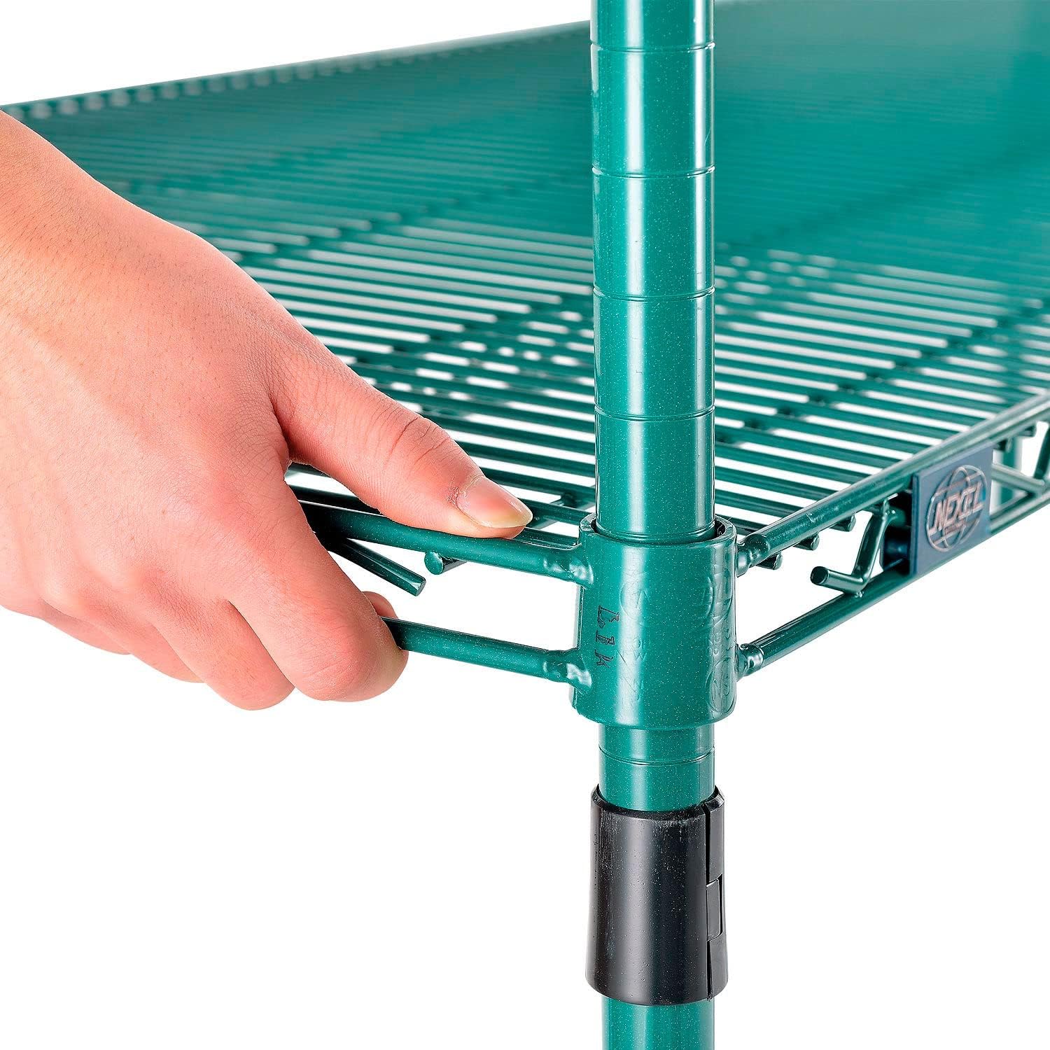 Nexel 3 Tier Wire Shelving Unit Poly-Green 36x14x34