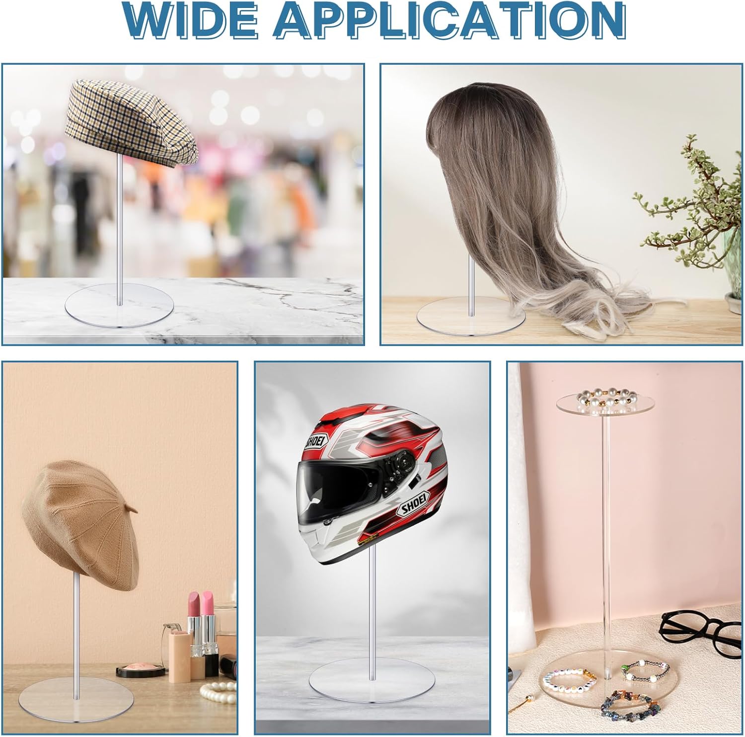 4 Pcs Clear Acrylic Hat Stand Display Rack