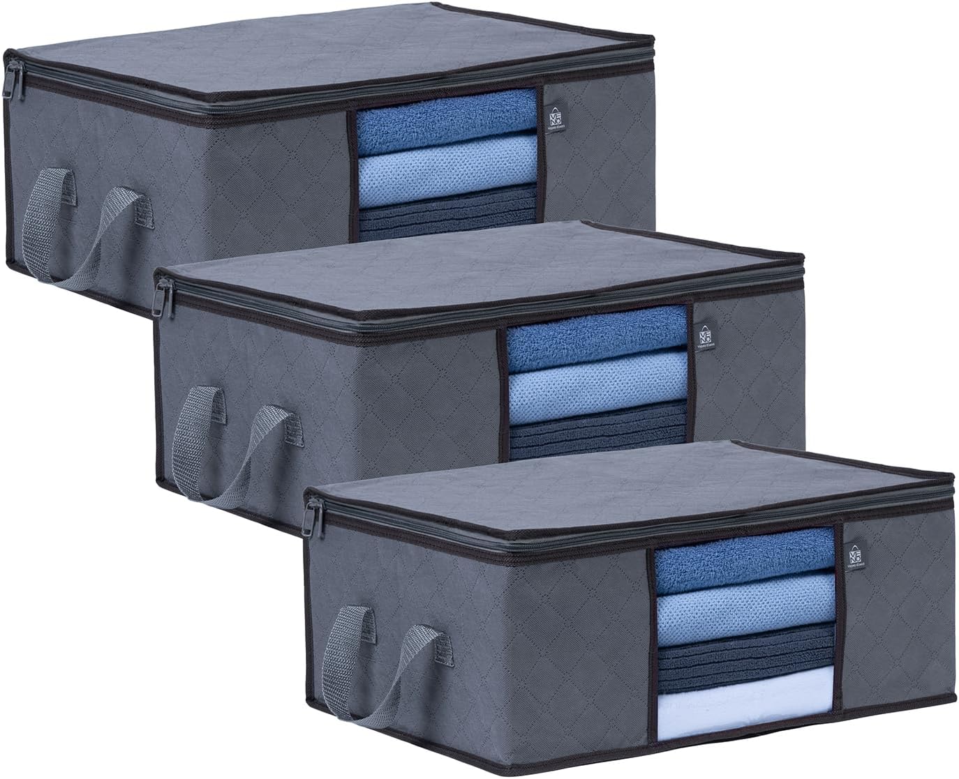 VENO 3 Pack Medium Storage Bags with Clear Window and Reinforced Handles