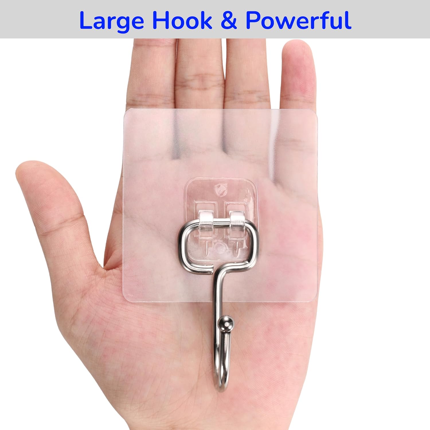 Heavy Duty Adhesive Hooks 8-Pack for 44lbs Max