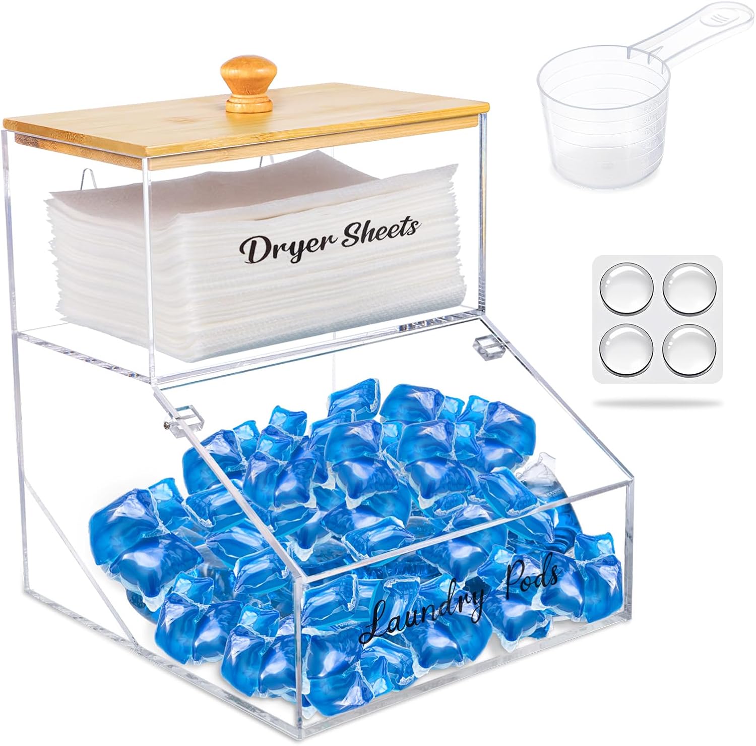 2 In 1 Laundry Pods Container Dryer Sheet Holder