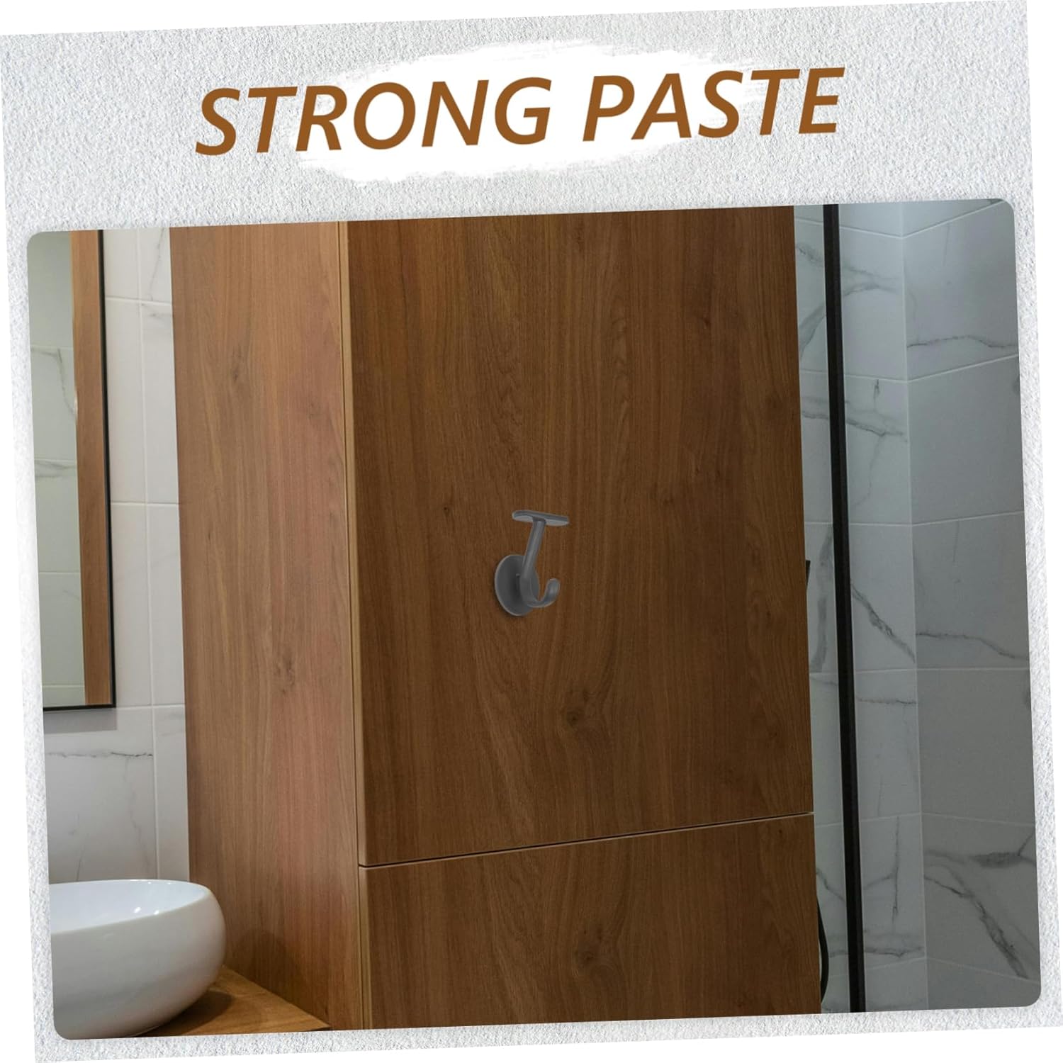 CHILDWEET 6pcs Heavy Duty Adhesive Wall Hooks Gray Design for Hats Bags Towels