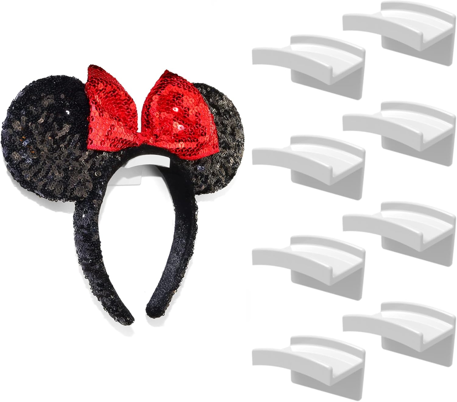 Modern JP Adhesive Hooks for Disney Ears 8-Pack - USA Patented White
