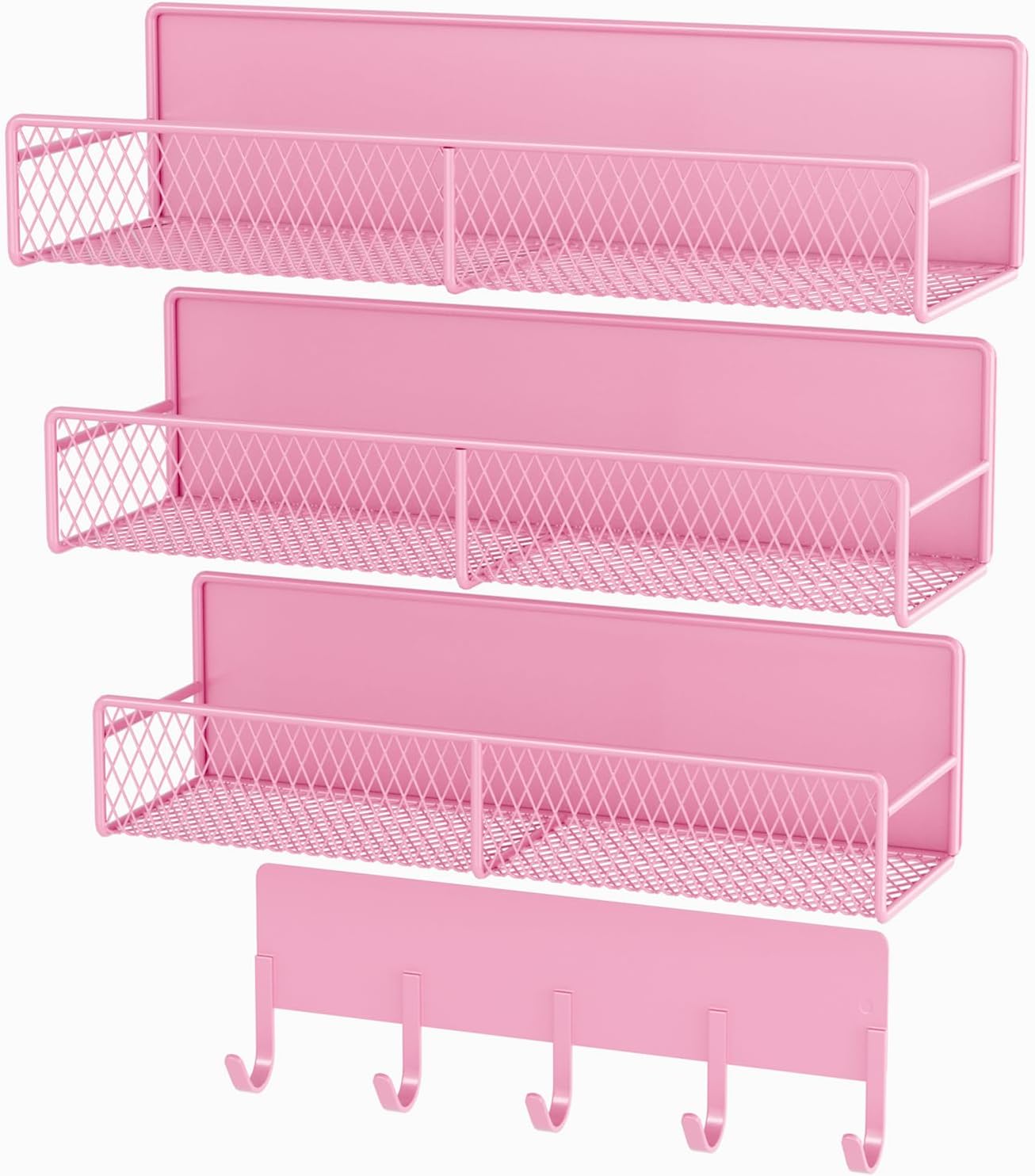 4 Pack Magnetic Shelves for Washing Machine Pink