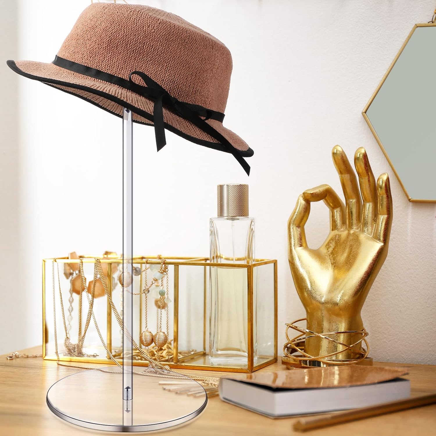Chunful 4 Set Acrylic Hat Stand Display Rack