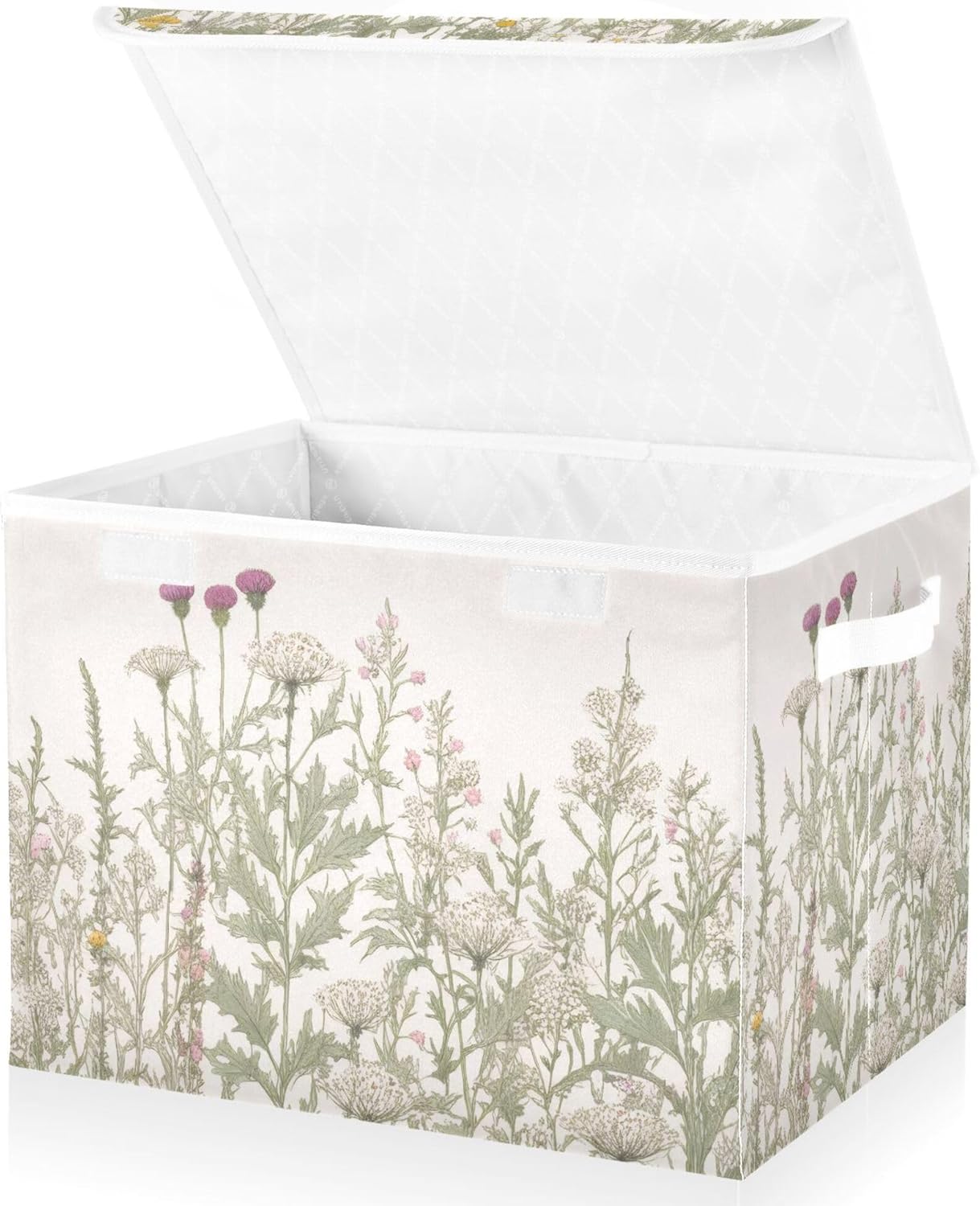Xigua Foldable Lidded Storage Bins with Handles for Home and Office