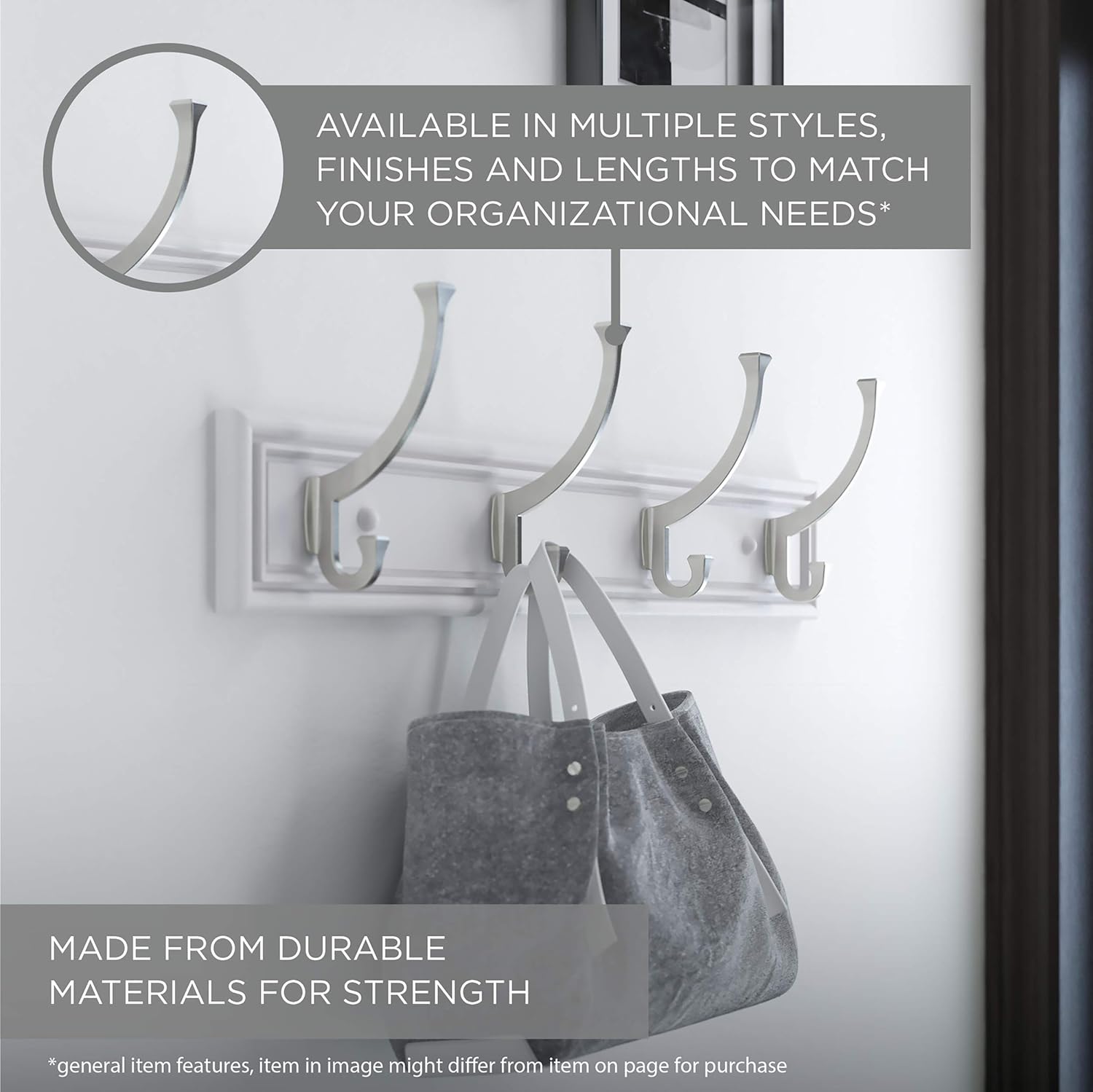 LIBERTY Wall Mounted Coat Rack with 6 Hooks 27 Inch