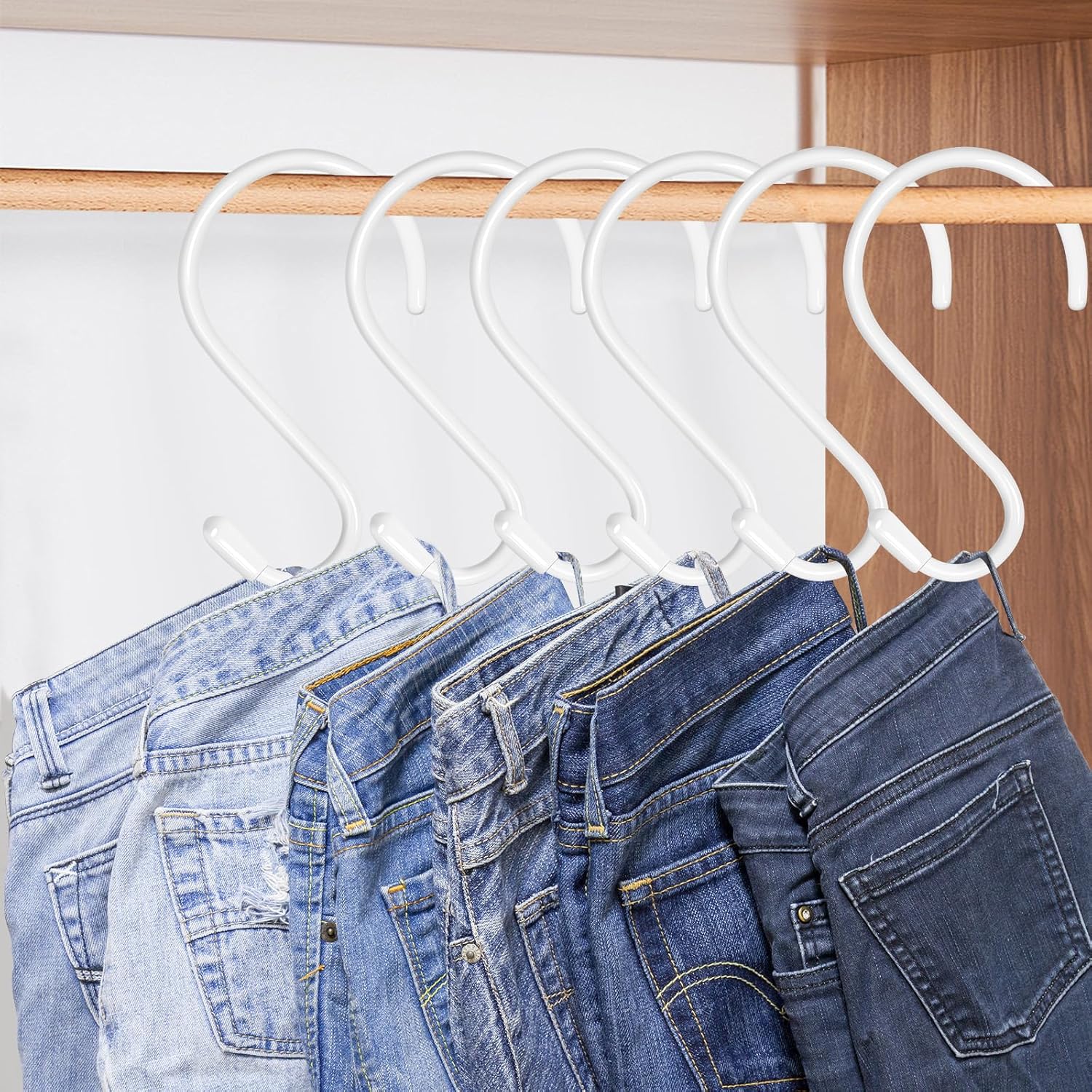 6 Pack 5 Inch Heavy Duty S Hooks with Vinyl Coating