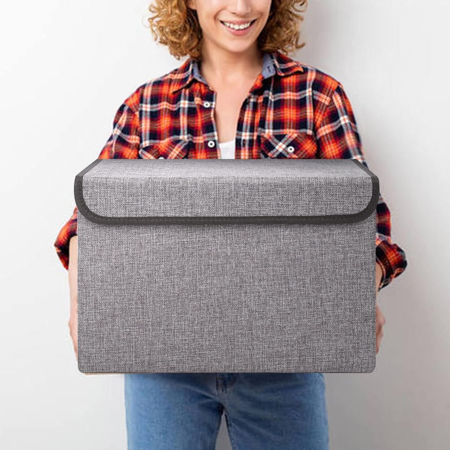 Large 42 Quarts Collapsible Storage Bins with Lids 3-Pack