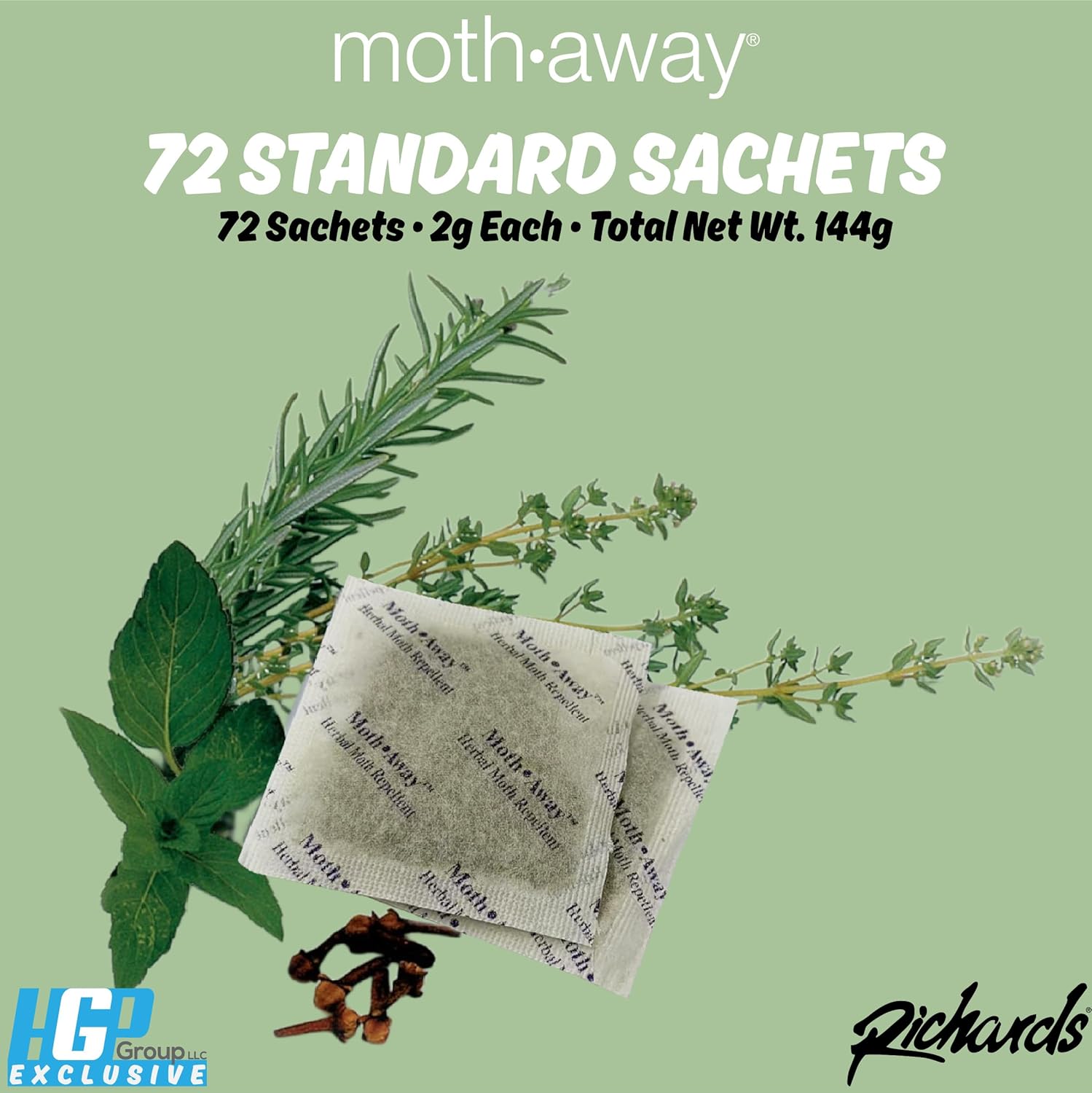Richards Moth Away Herbal Value Pack 72 Sachets