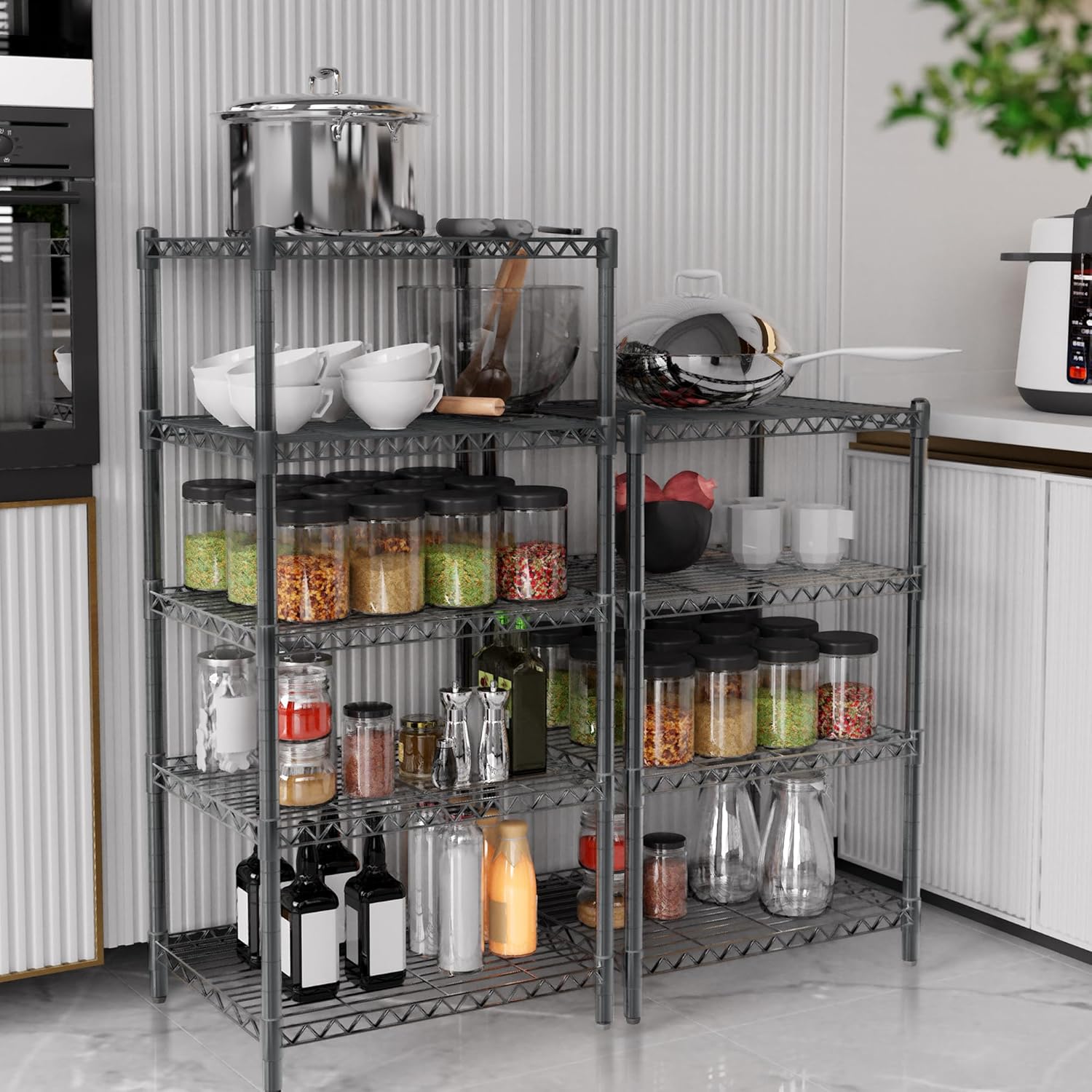 3 Tier Grey Steel Storage Rack with Adjustable Height