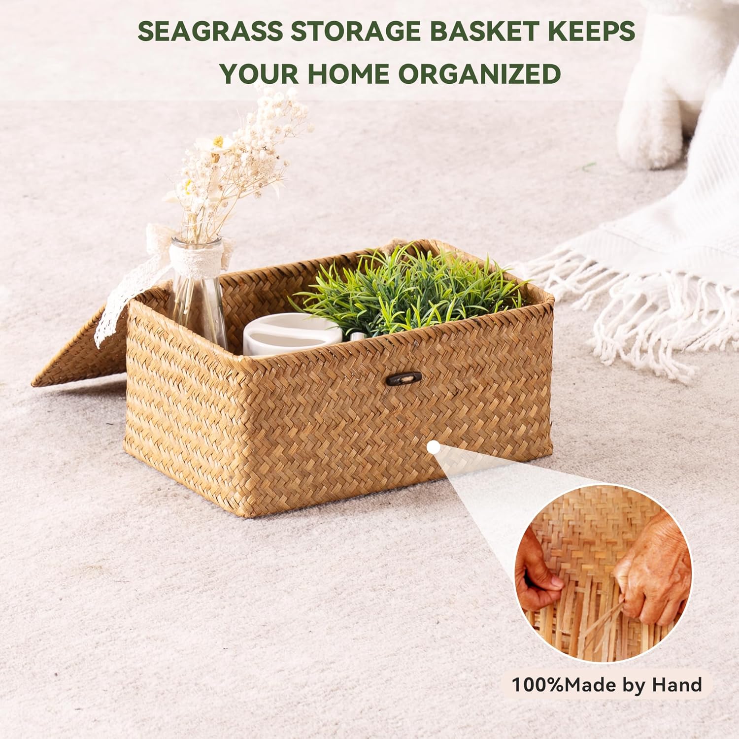 Nonam Handwoven Seagrass Storage Bin Set of 3