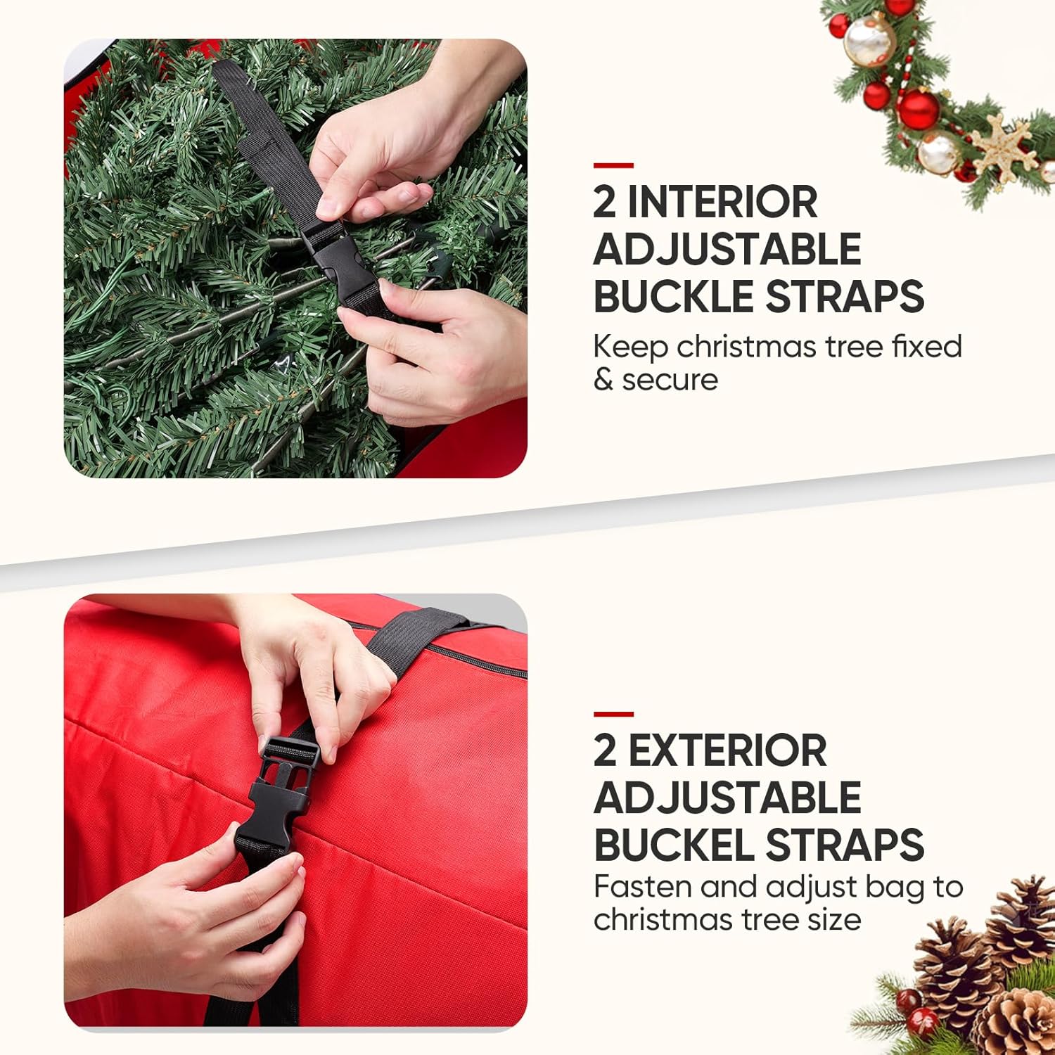 BALEINE Premium Wreath Container with 75ft Storage Bag