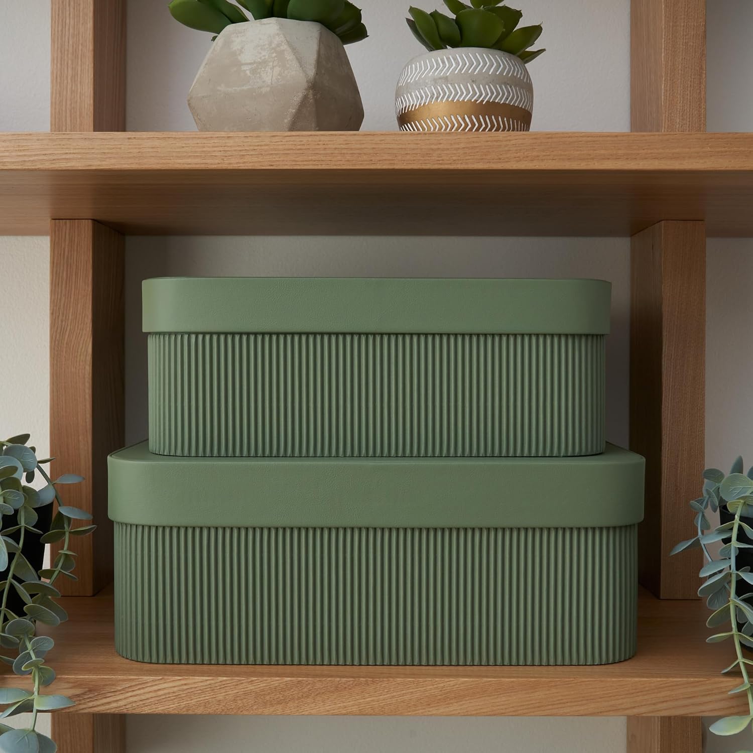 ZICOTO Decorative Storage Boxes with Lids Set of 2