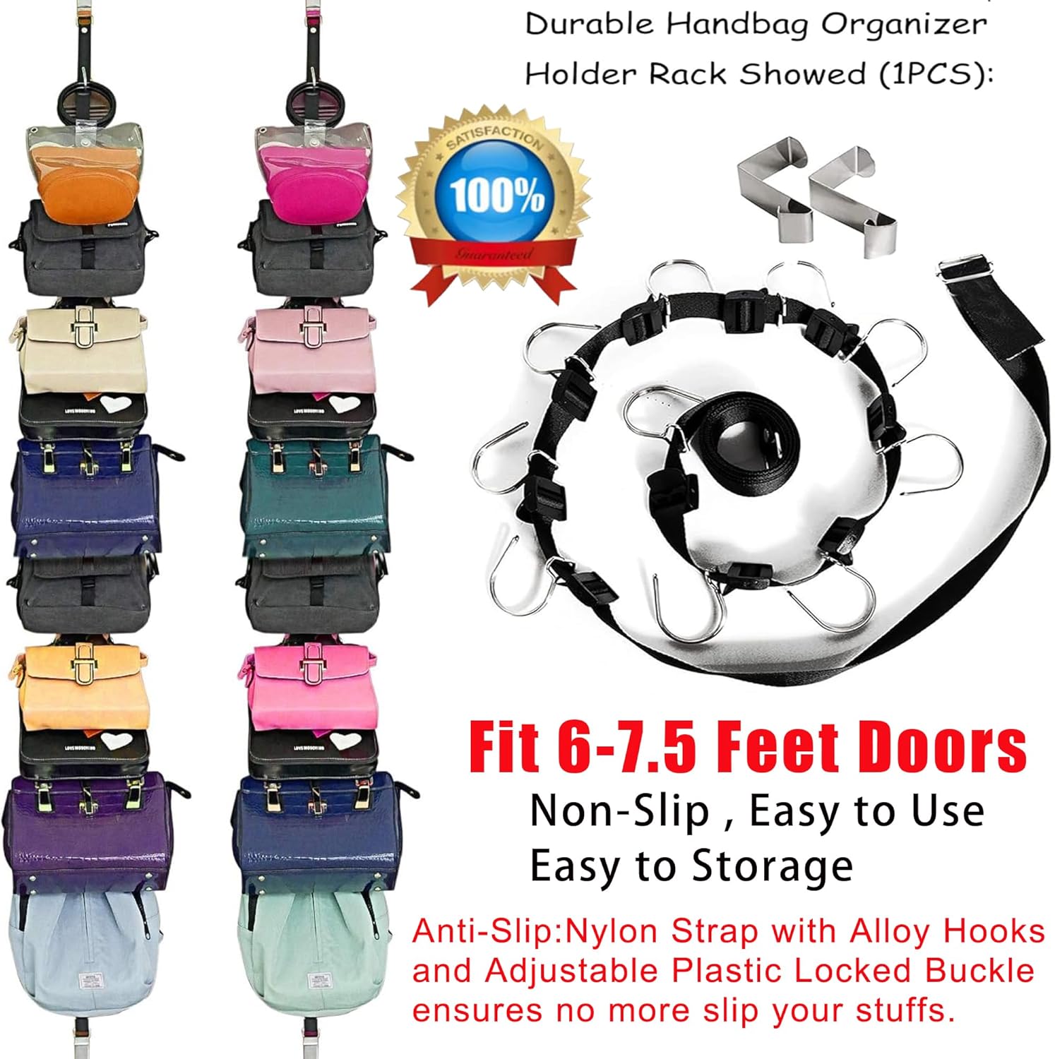 IZUS 20 Hook Bag Organizer Holder for Closet and Door 2Pcs