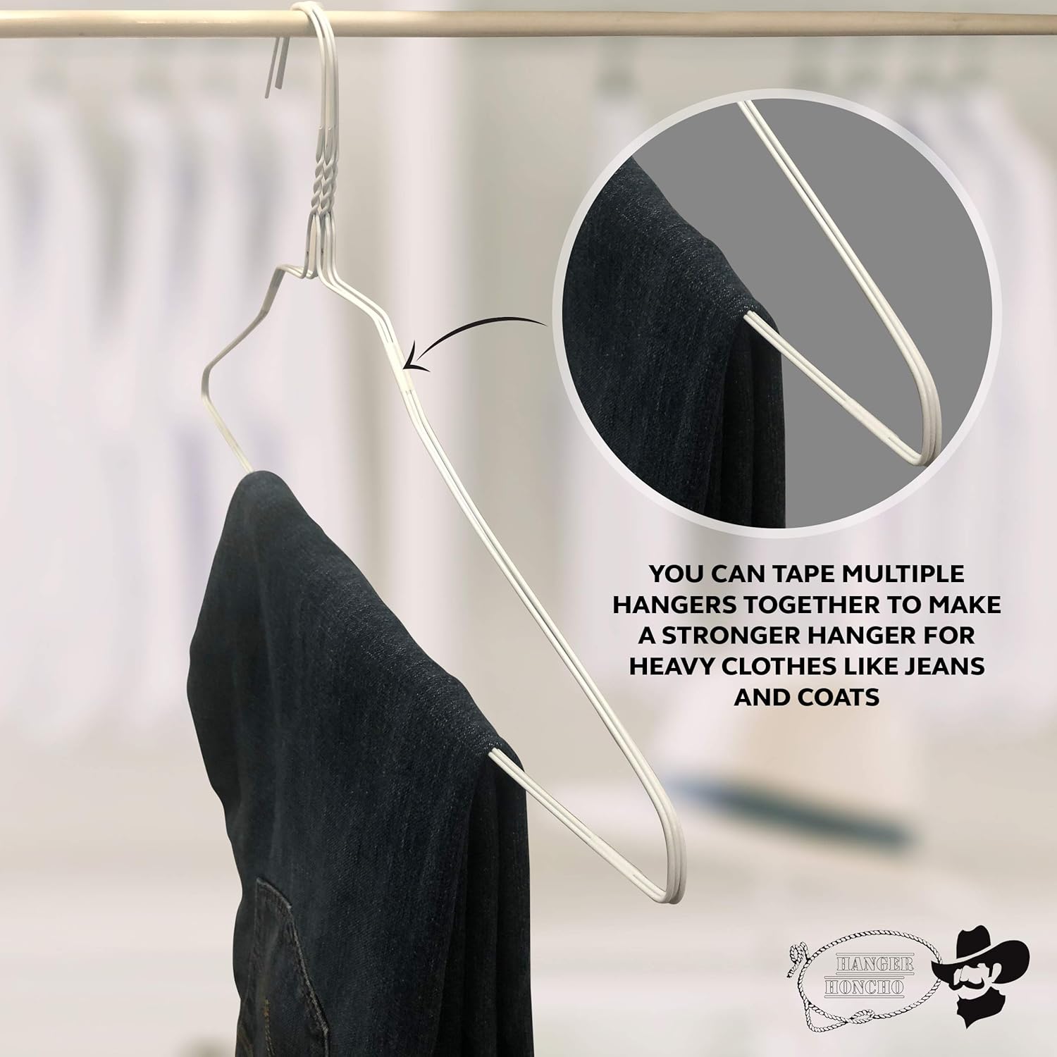 100 Pack 18 Inch Wire Hangers for Standard Clothes