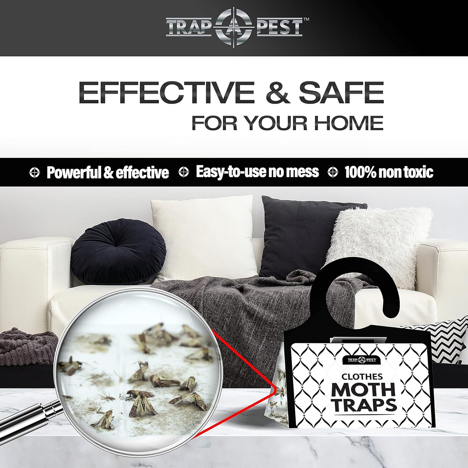 Clothing Moth Traps 8 Pack Pheromone Non-Toxic Sticky Trap for Closets