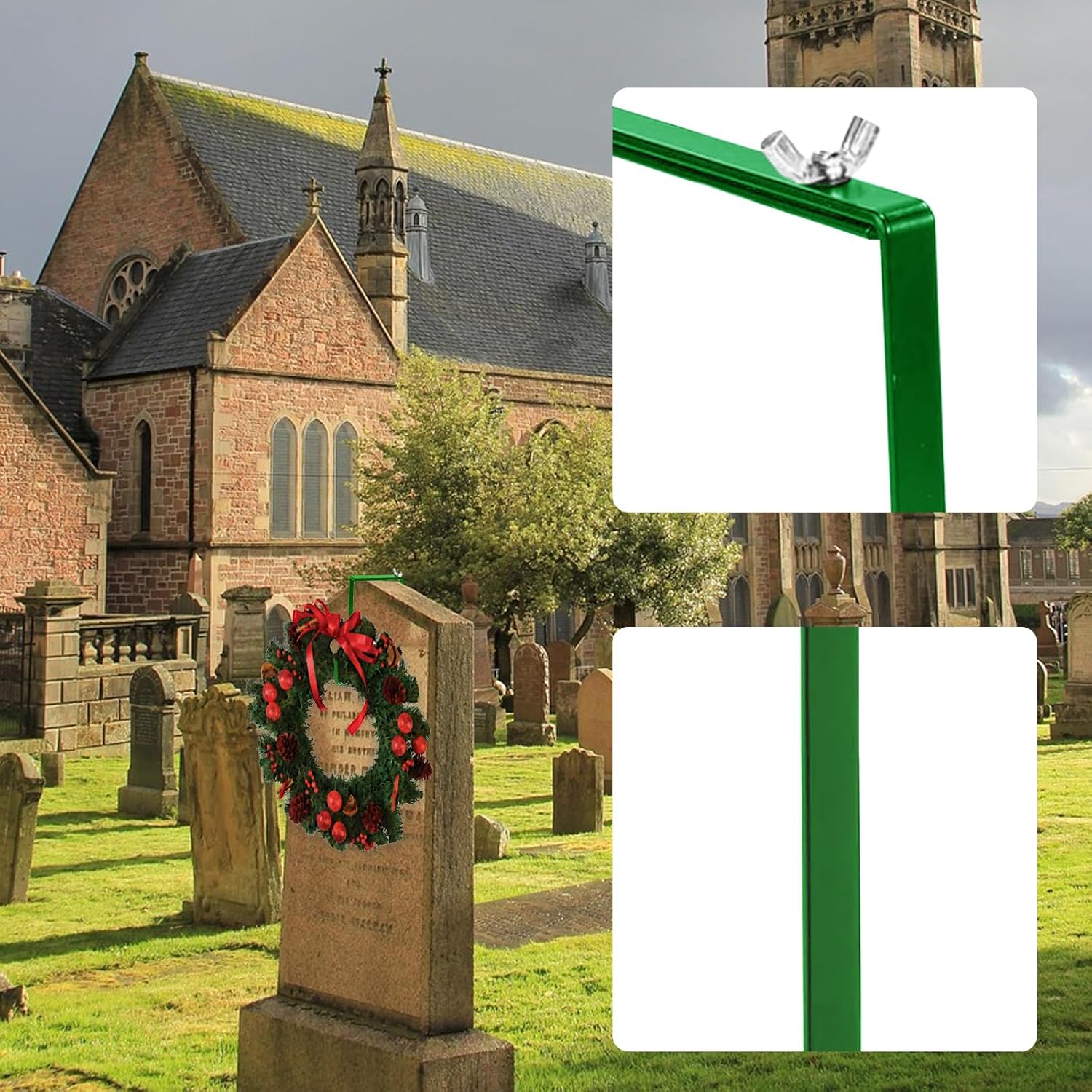 Adjustable Wreath Stands for Cemetery 2 Pack