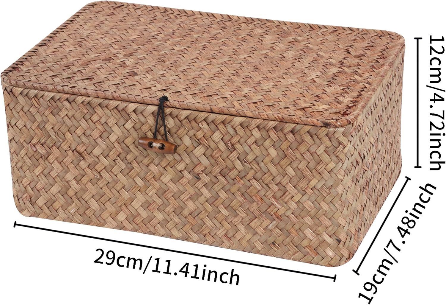 FEILANDUO Wicker Shelf Baskets with Lid 1