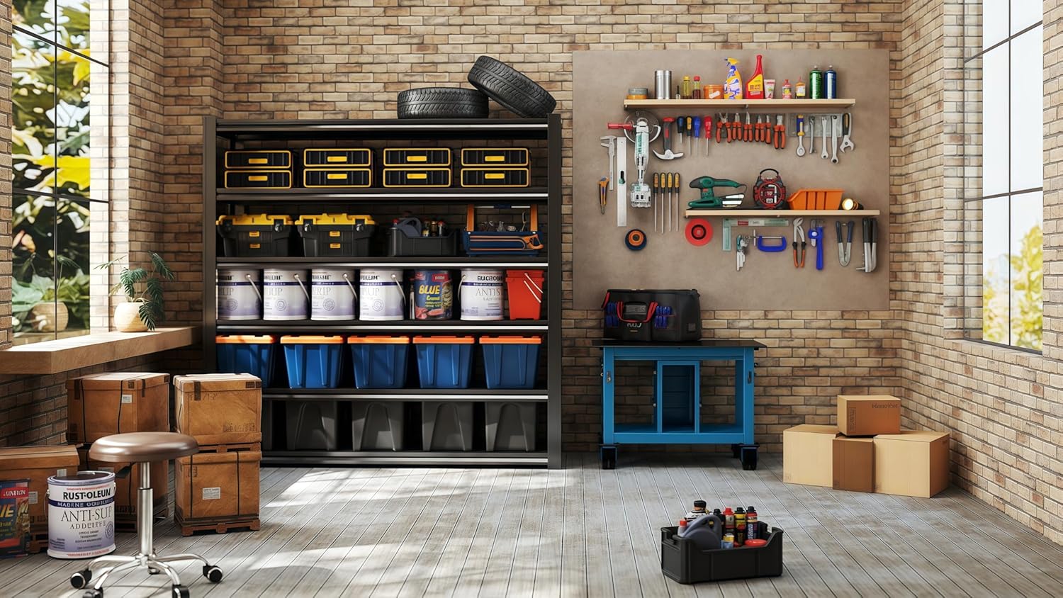84 Inch Heavy Duty Garage Shelving 6 Tier Storage Unit