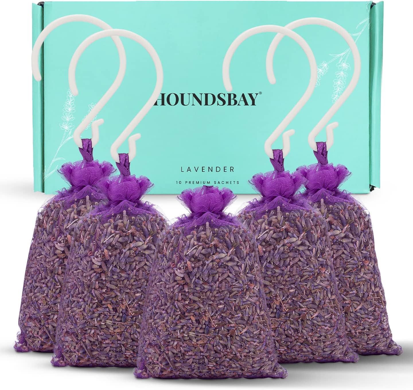 10 Lavender Sachet Bags with Hanger Hooks