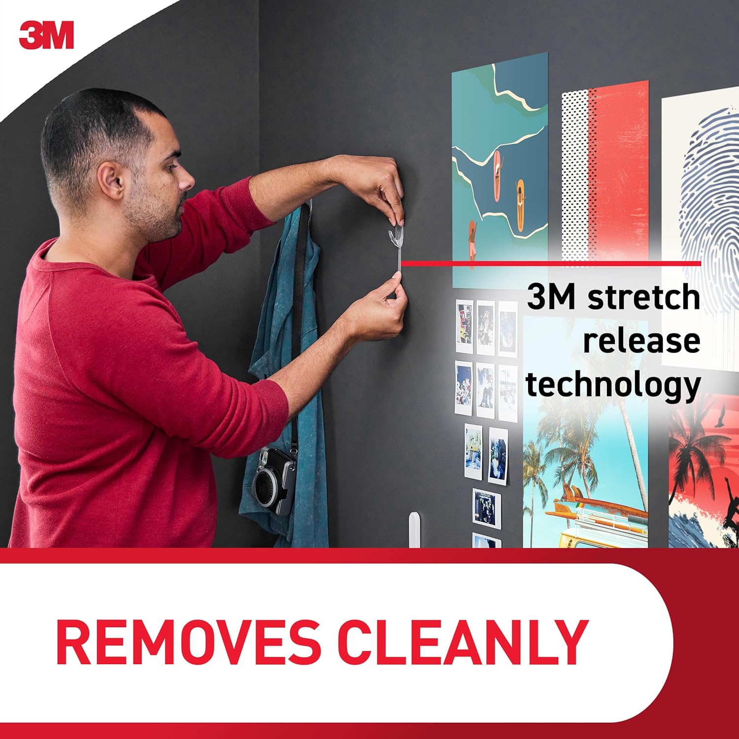 3M Command Medium Clear Wall Hooks with Adhesive 7 Hooks and 12 Strips